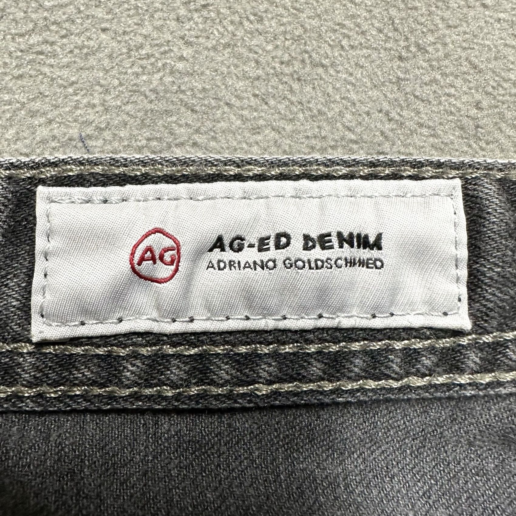 Denime AG The Graduate Jeans Mens 36R Gray Denim Straight 5-Pocket 28 Inseam 11 Rise Tailored Leg Cotton Blend Dark Wash Size US 36 / EU 52 - 7 Thumbnail
