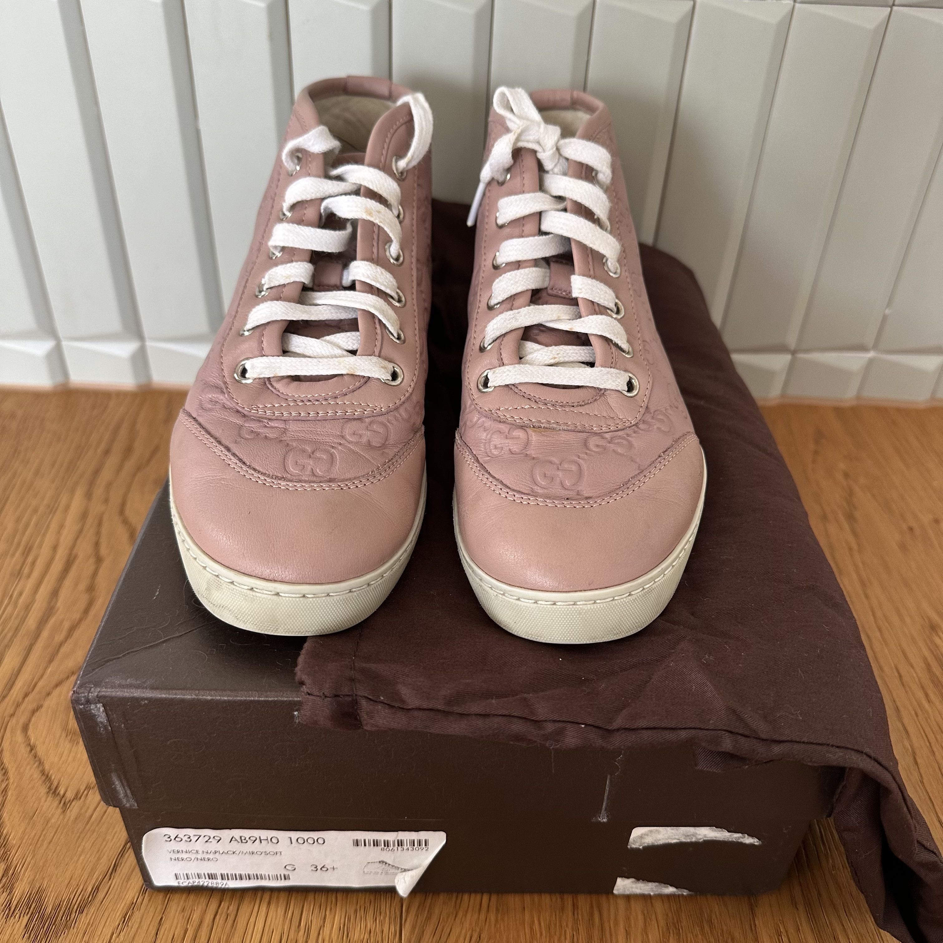 Gucci GUCCI Guccissima GG leather high top Sneakers Size US 6.5 / IT 36.5 - 3 Thumbnail