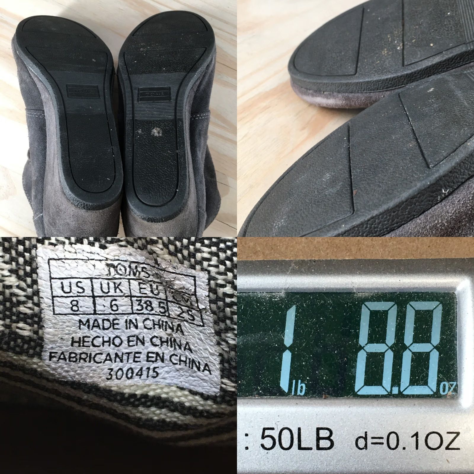 Toms TOMS Boots Womens 8 Wedge Heels Desert Ankle Booties Gray Suede Lace Up Size US 8 / IT 38 - 9 Thumbnail