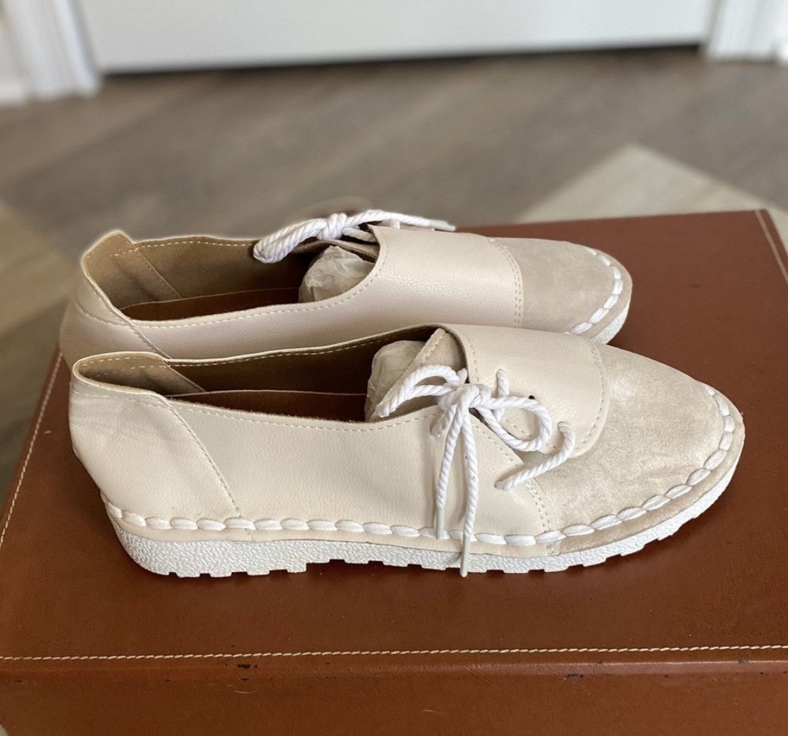 Other WOMANS CANVAS SUEDE TIP LEATHER FLATS LACEUP SLIPON LOAFERS Size US 11 / IT 41 - 5 Thumbnail
