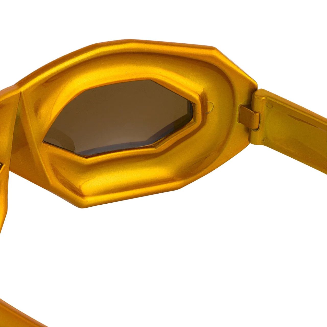Vintage × Walter Van Beirendonck Walter Van Beirendonck Sunglasses Shiny Gold and Brown Size ONE SIZE - 9 Thumbnail