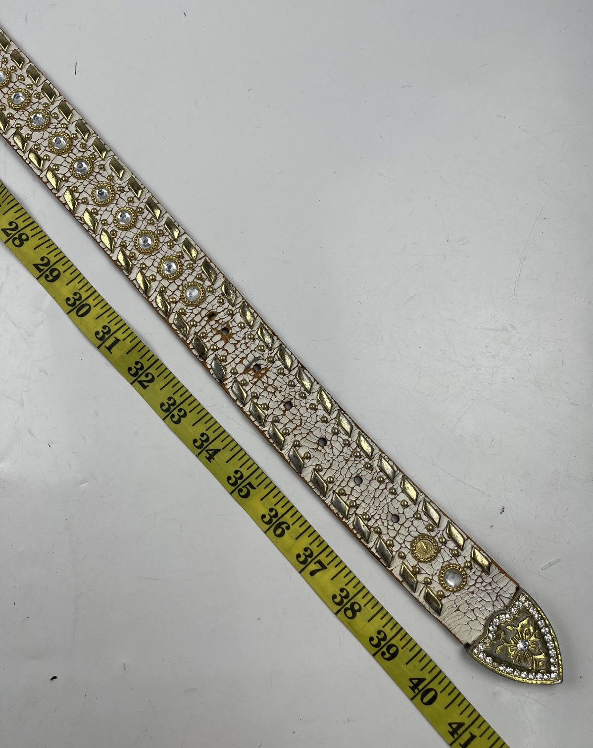 Other distressed studded leather belt tc33 Size 36 - 8 Thumbnail