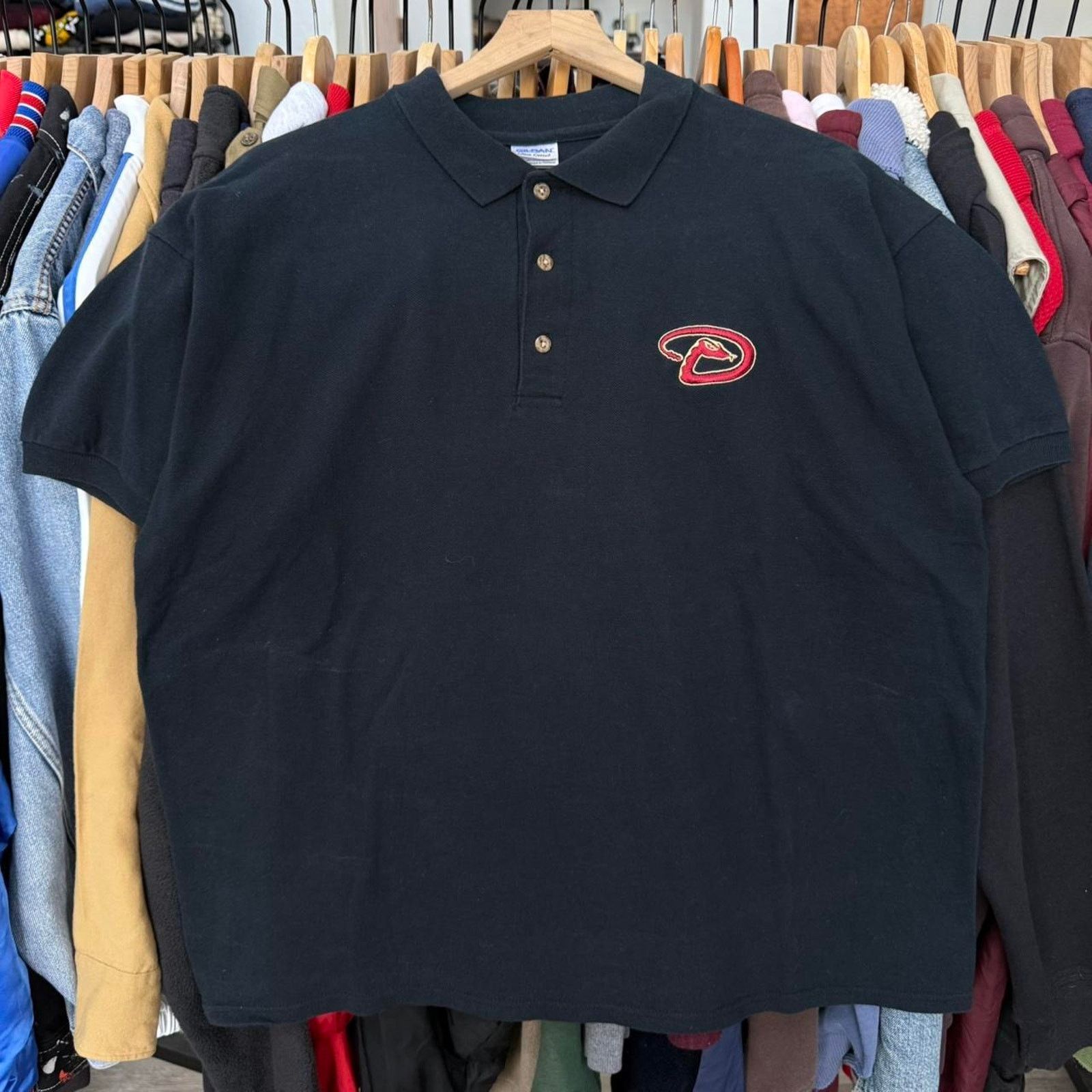 Gildan Vintage Y2K Arizona Diamondbacks MLB Polo Shirt Black Size US L / EU 52-54 / 3 - 1 Thumbnail