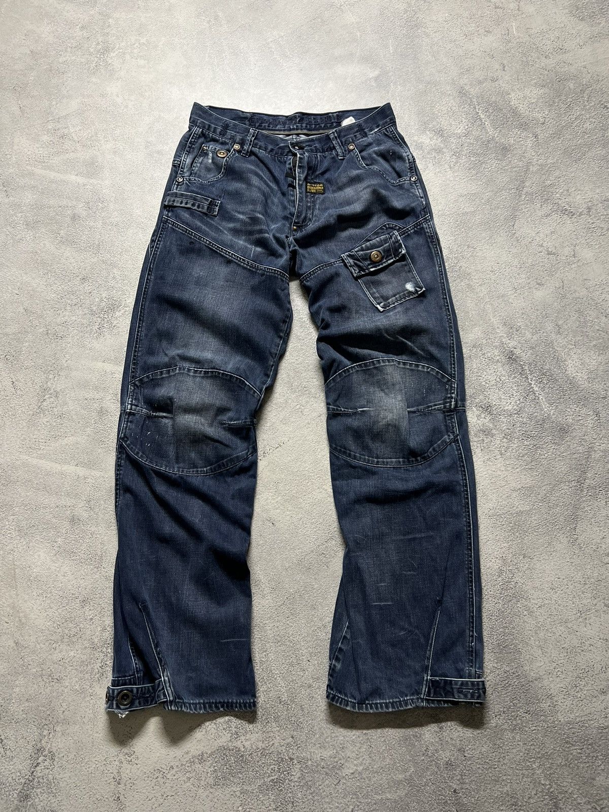 G-Star × Vintage Vintage Y2k G Star Raw 💙 Multi Pocket Denim Jeans 00’s Size US 32 / EU 48 - 2 Thumbnail