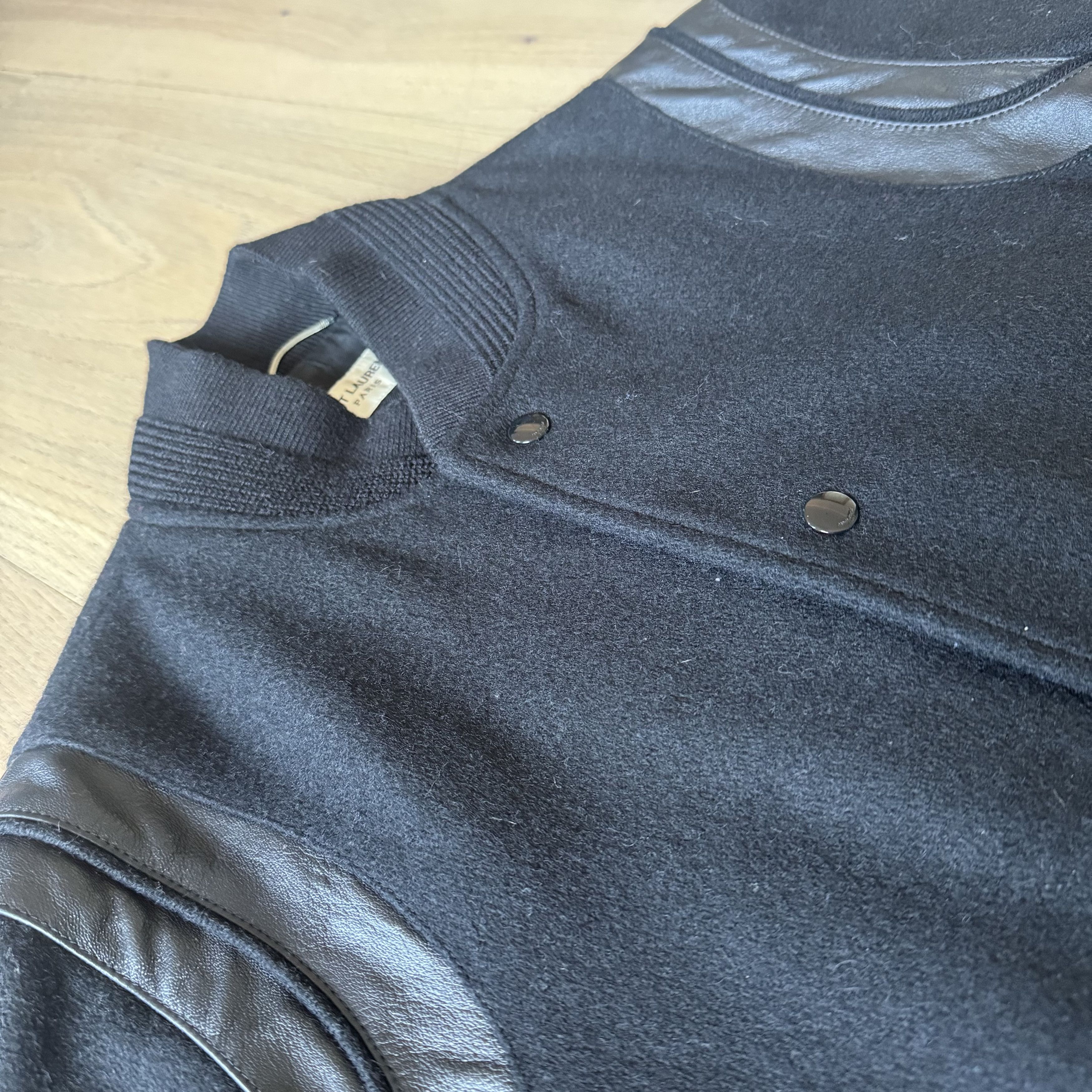 Saint Laurent Paris Saint Laurent Paris - Teddy Bomber Jacket - Black / Black Size US M / EU 48-50 / 2 - 3 Thumbnail