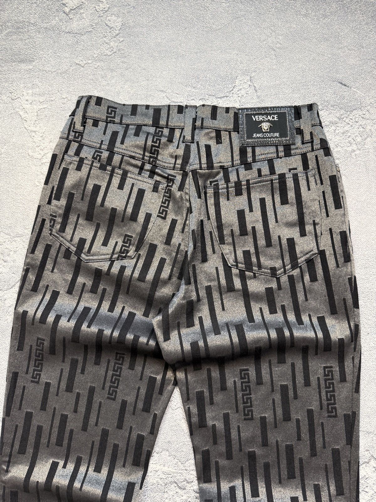 Versace Vintage Versace Pants 90s Jeans Black Logo On Pocket Y2K Size US 31 - 14 Thumbnail