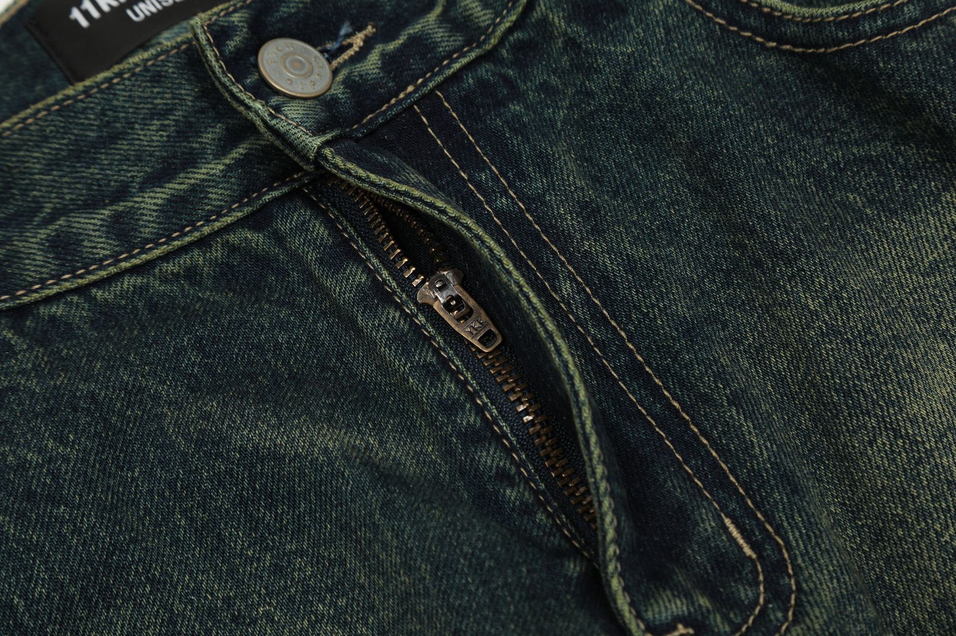 Japanese Brand × Jean Street wide-leg stitching washed distressed cargo jeans Size US 32 / EU 48 - 4 Thumbnail