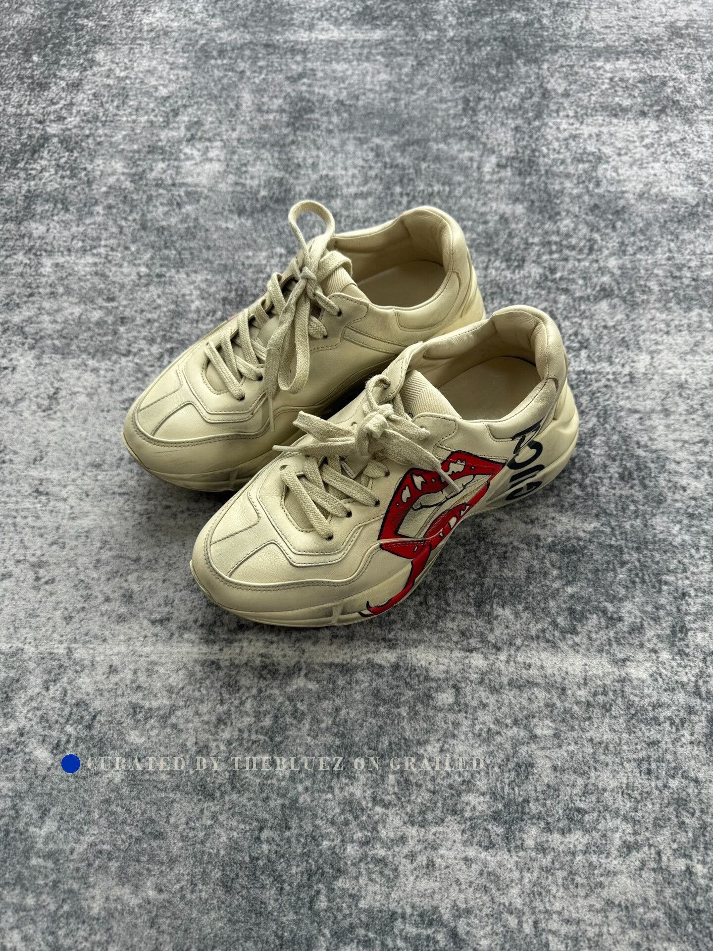 Gucci Gucci Distressed Red Lip Dad Shoes Size US 4 / IT 34 - 1 Thumbnail