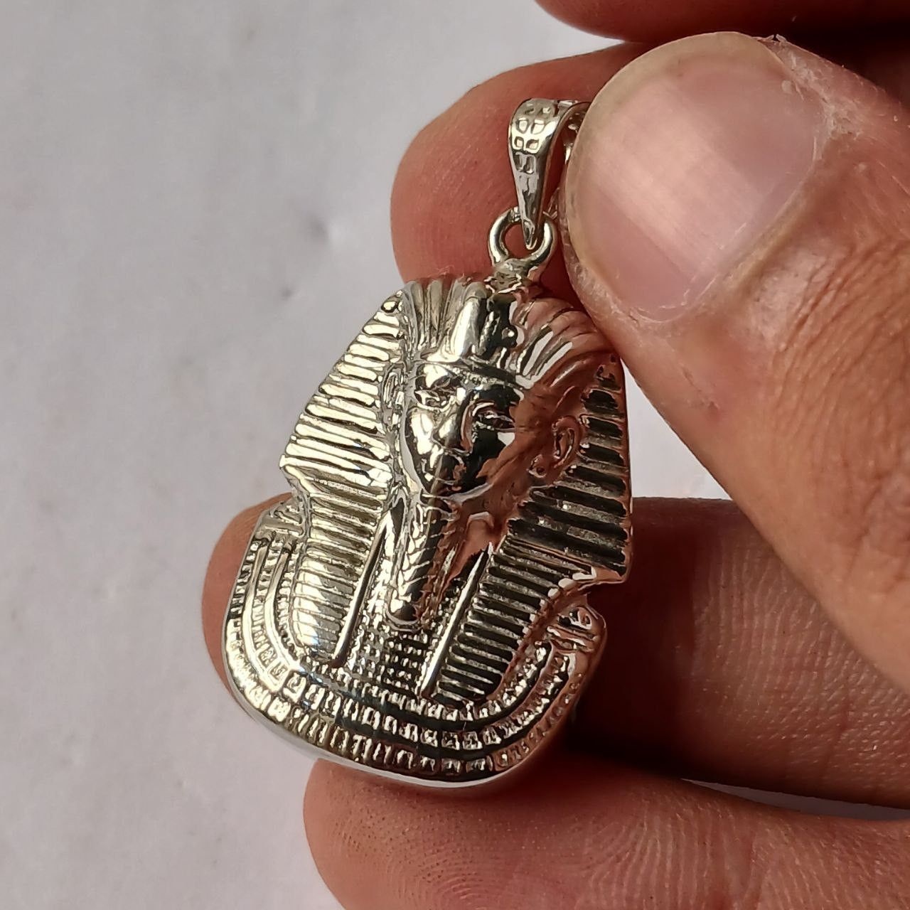 Sterling Silver 925 Sterling Silver Tutankhamun Pendant – Egyptian Pharaoh Size ONE SIZE - 4 Thumbnail