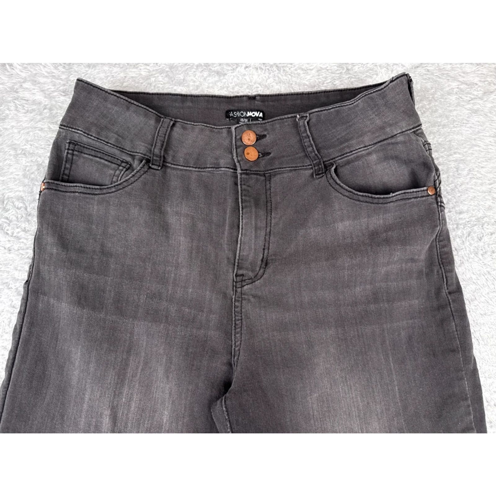 Fashion Nova Fashion Nova Jeans Juniors 13 Black Denim Skinny Rayon Cotton Blend 30x28 Size 34" / US 12 / IT 48 - 4 Thumbnail