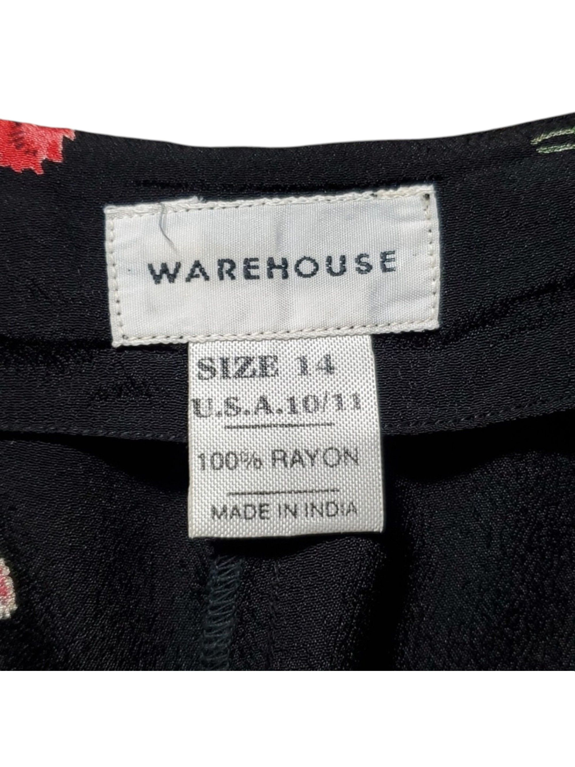 Warehouse Warehouse Size M Skirt Vintage Black Chiffon Flowers Ditzy Size 32" / US 10 / IT 46 - 9 Thumbnail