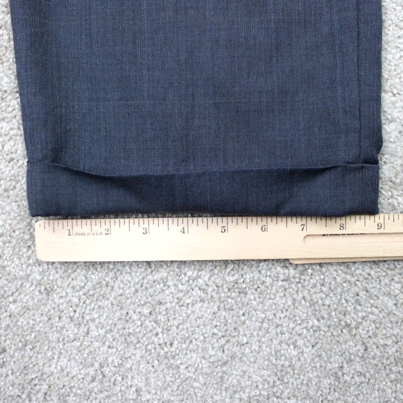 Jos. A. Bank Jos. A. Bank Pants Mens 39x28 Gray/Blue Check Wool/Silk Blend Flat Front Cuffed Pants Mens 39x28 Gray/Blue Check Wool/Silk Blend Flat Front Cuffed Size US 38 / EU 54 - 4 Thumbnail