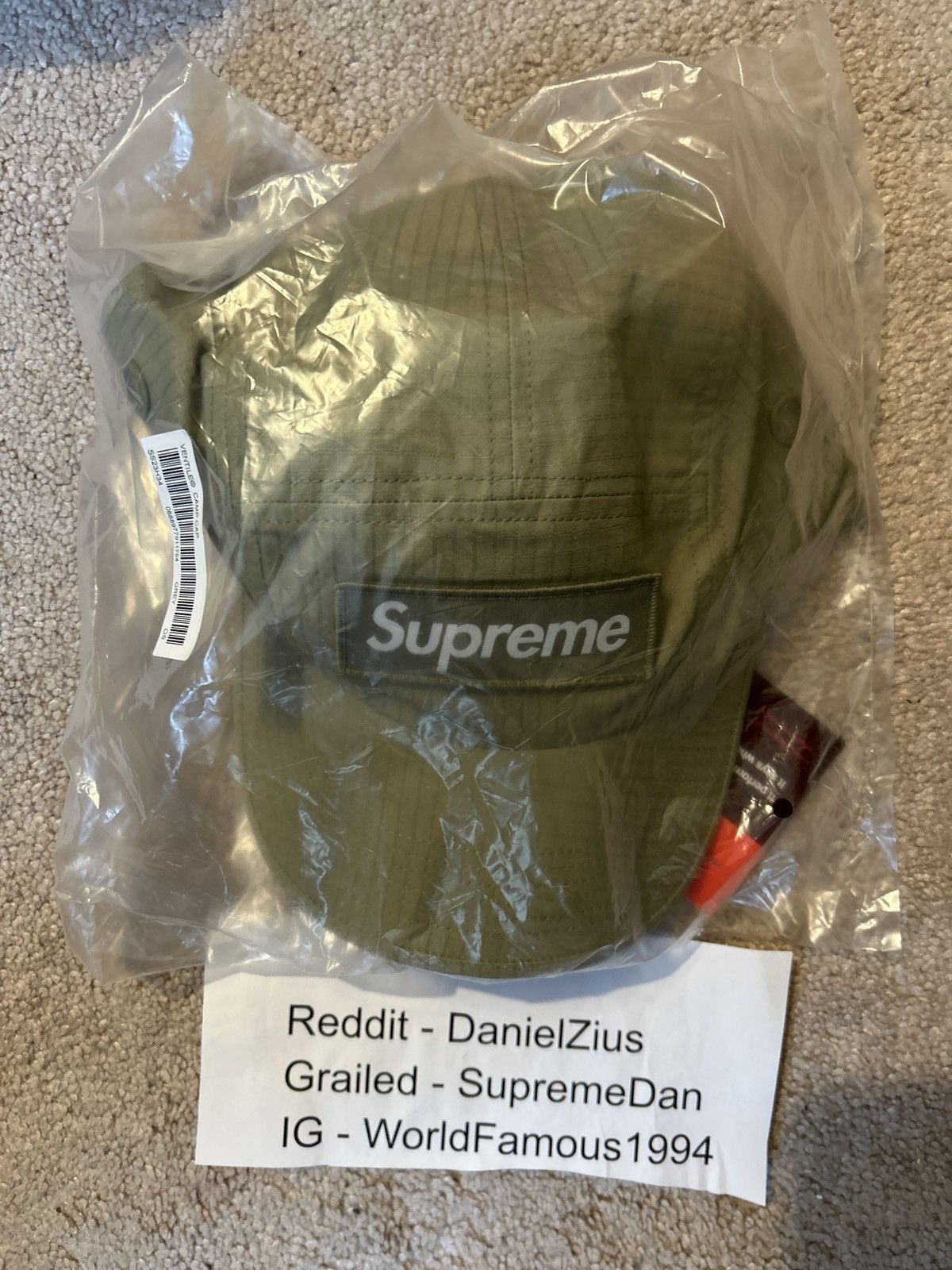 Supreme Supreme x Ventile Camp Cap 'Olive' Size ONE SIZE - 4 Thumbnail