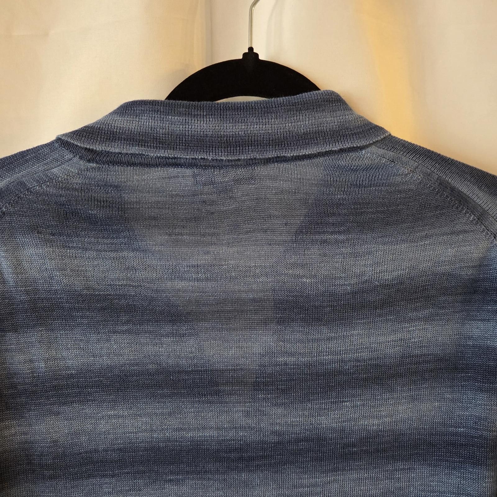 BUGATCHI Bugatchi Heather Striped Short Sleeved Johnny Sweater - XXL Size US XXL / EU 58 / 5 - 5 Thumbnail