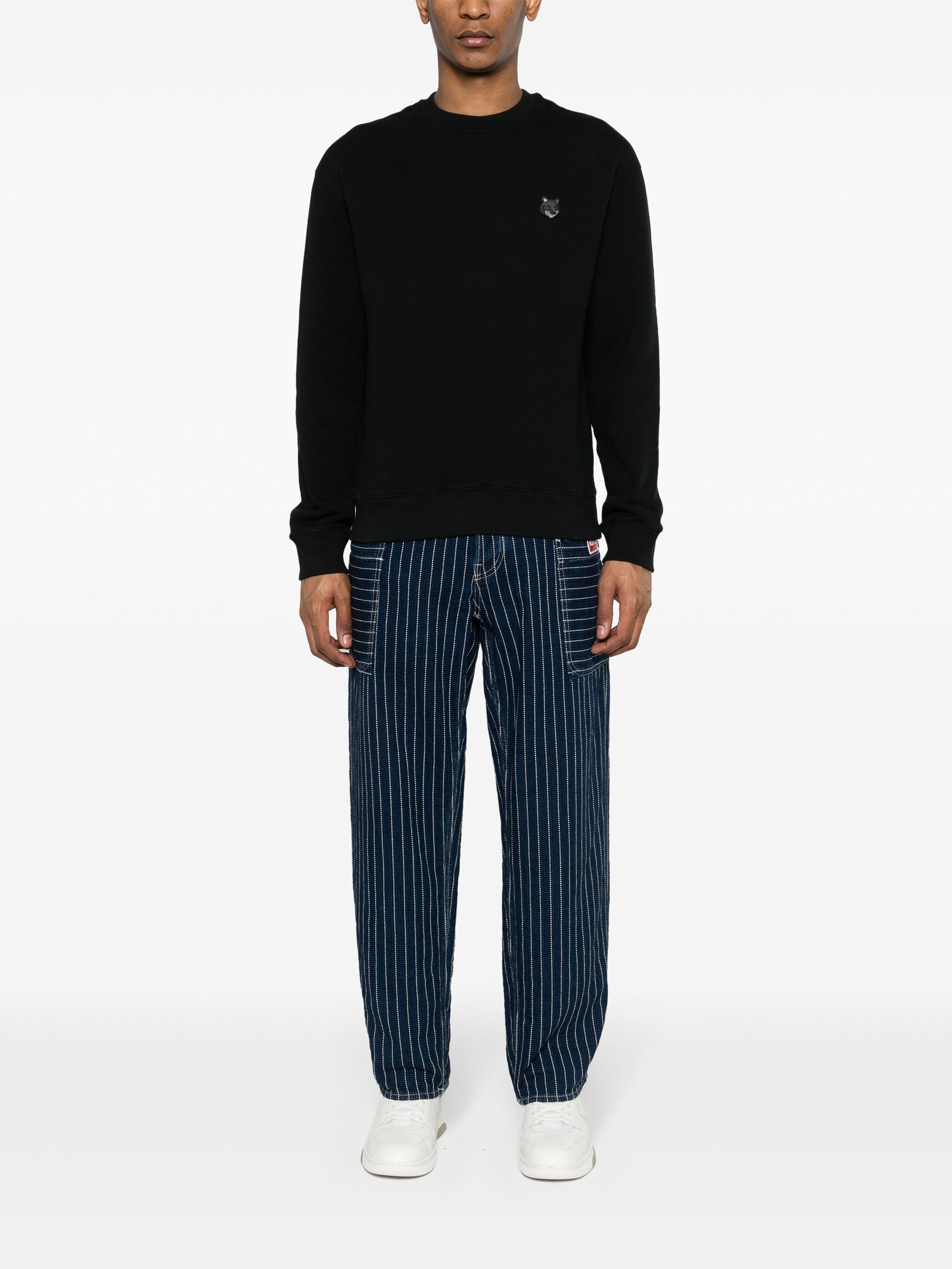 Maison Kitsune o1s22i1n1124 Bold Fox Head Wool Sweater in Black Size US M / EU 48-50 / 2 - 2 Thumbnail