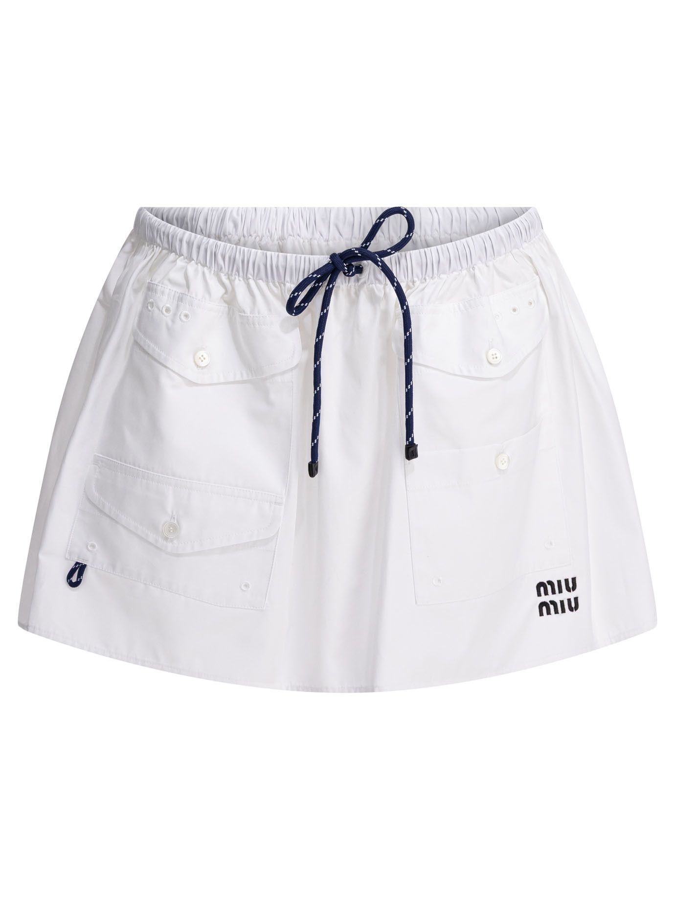 Miu Miu Miu Miu Poplin Mini Skirt With Logo tag size 42 Women - USA Duties Paid Size 28" / US 6 / IT 42 - 1 Thumbnail