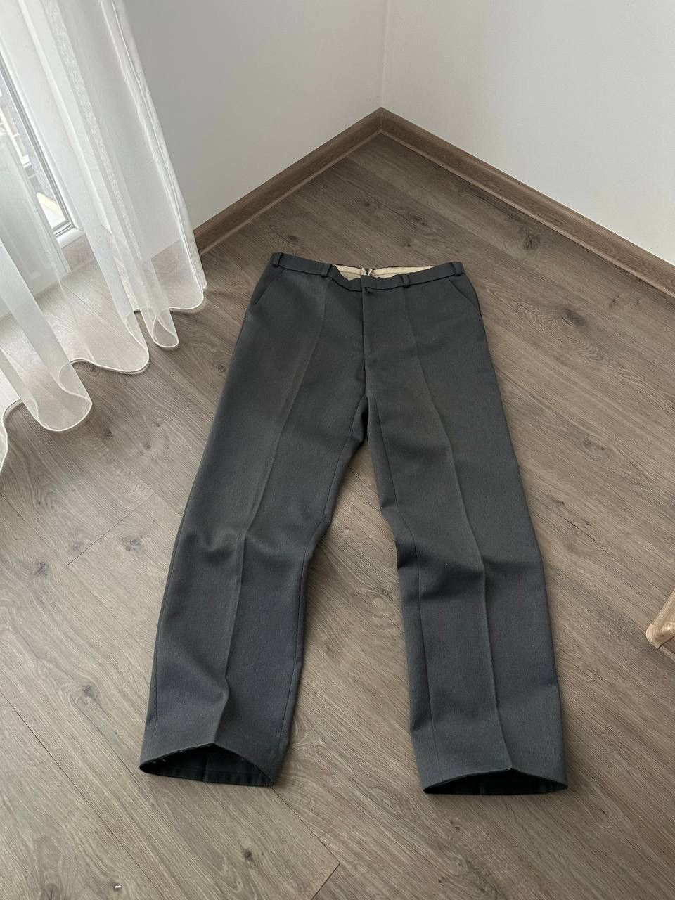 Japanese Brand × Vintage Vintage Antique Japanese Gray Wool Straight Pipes Pants Size 38R - 8 Thumbnail