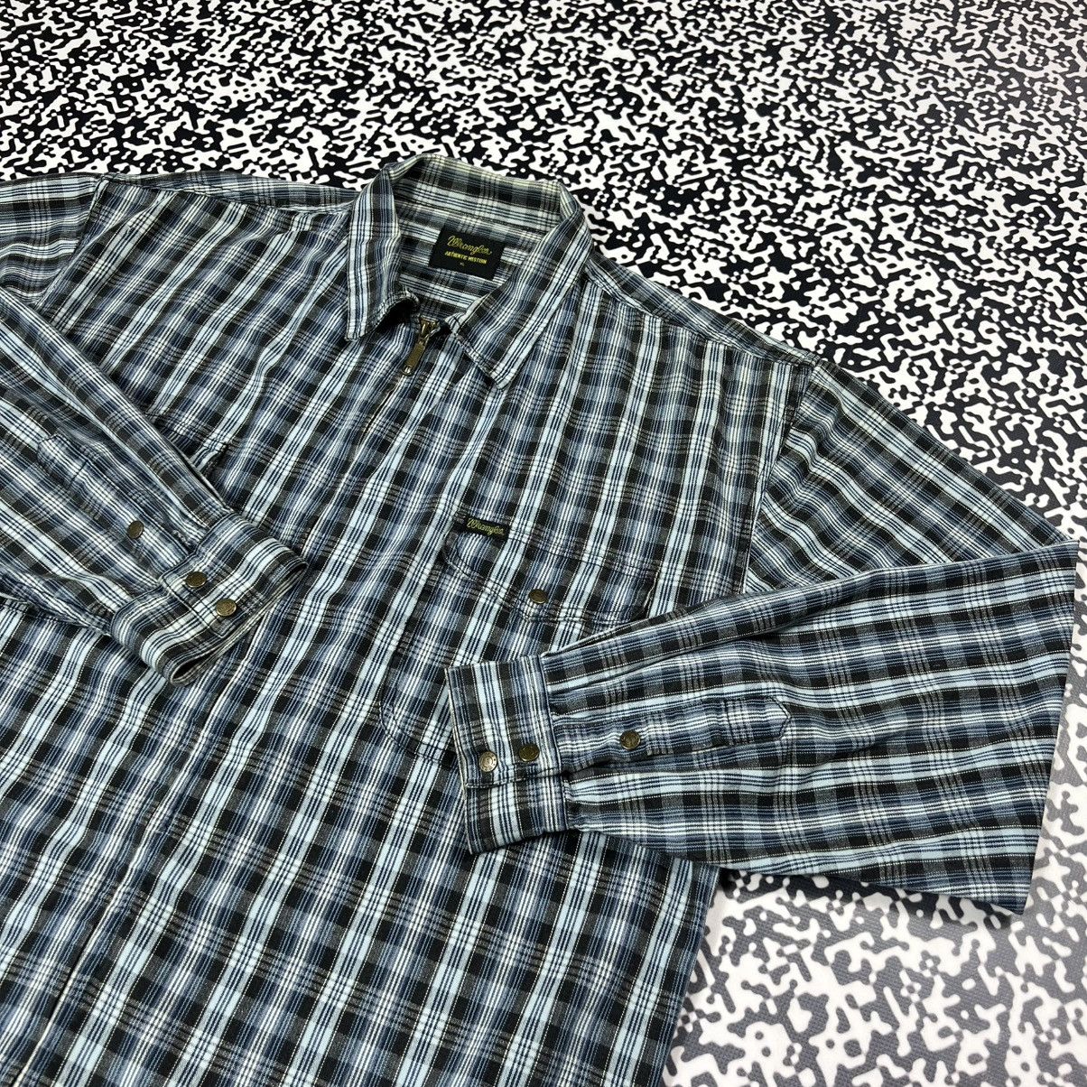 Wrangler Vintage 90s Wrangler Striped Retro Zip Light Jacket Flannel Size US XL / EU 56 / 4 - 10 Thumbnail