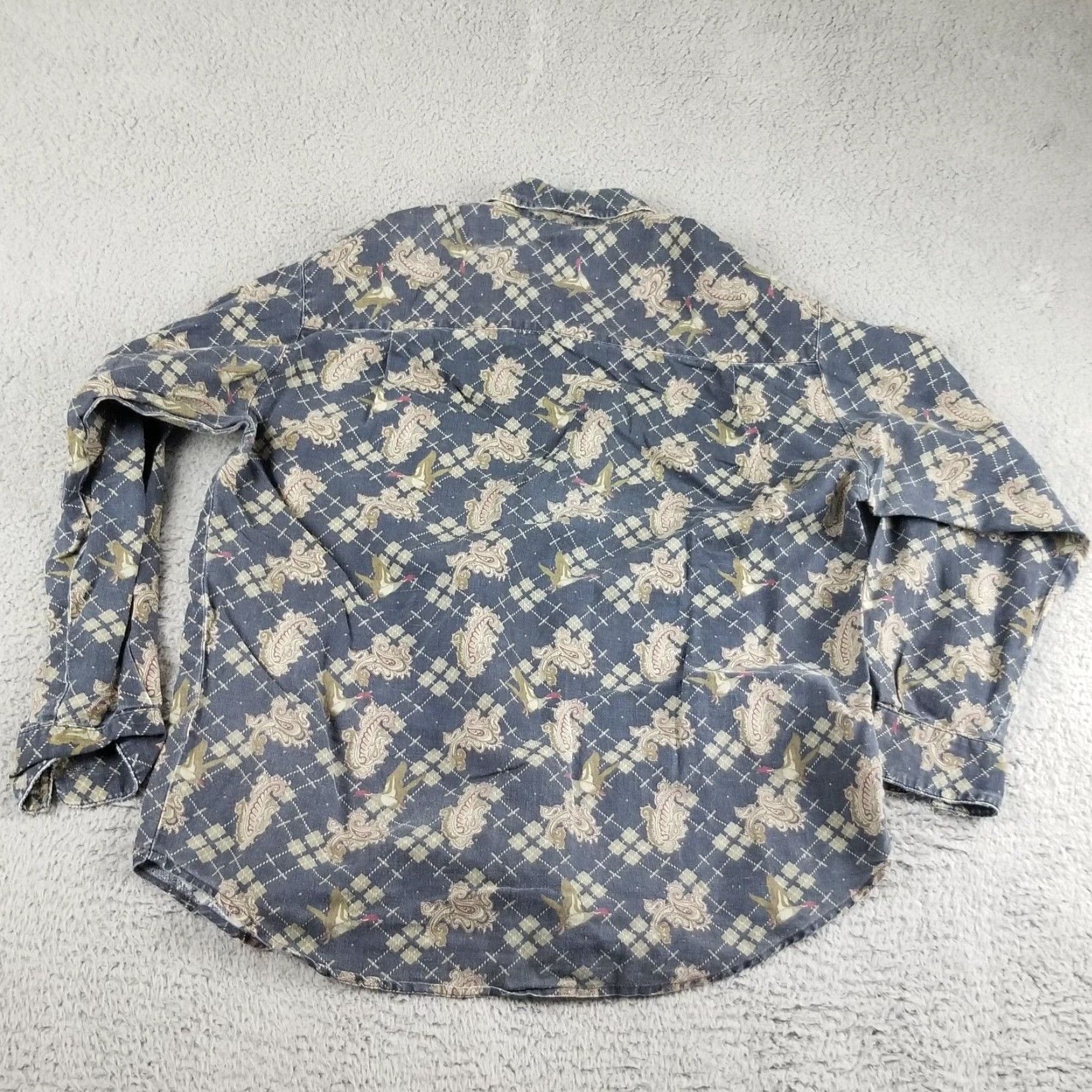 Bugle Boy Bugle Boy Men Shirt Adult Medium Blue Duck All Over Print Button-Down Casual Grunge Hunting Size US M / EU 48-50 / 2 - 6 Thumbnail