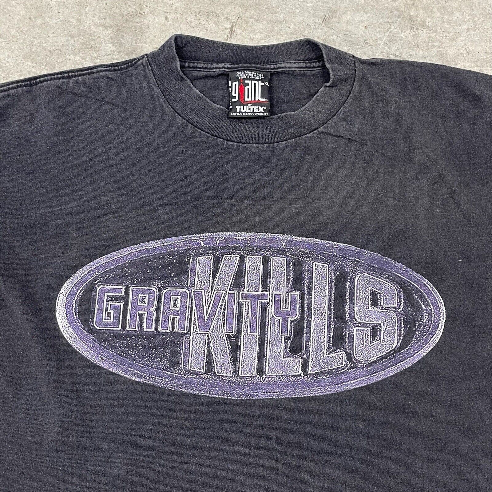 Band Tees × Giant × Vintage Vintage 90s Gravity Kills Tour Band Tee Faded Black T Shirt Size US XL / EU 56 / 4 - 2 Thumbnail
