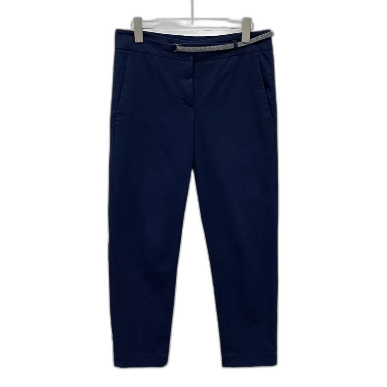 Brunello Cucinelli Brunello Cucinelli Dark Blue Cotton Pants Size 42" / US 20 - 1 Thumbnail