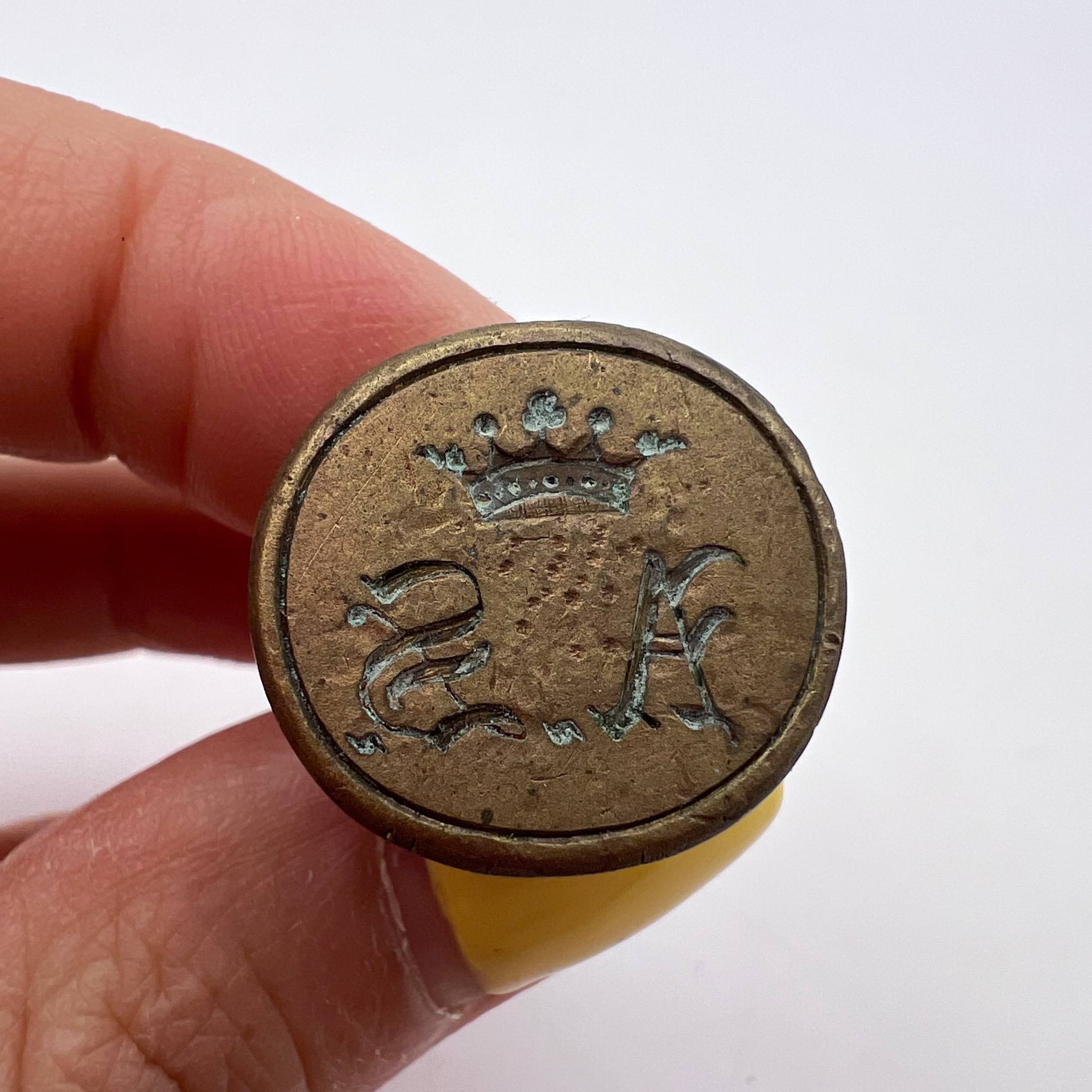 Vintage Antique Bronze Lady Figurine Wax Seal Stamp Art 6.5cm Size ONE SIZE - 2 Thumbnail