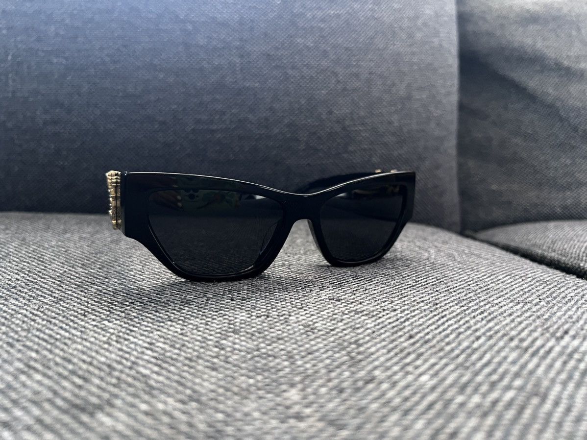 image of Versace 56 Mm Cat Eye Sunglasses in Black, Women's