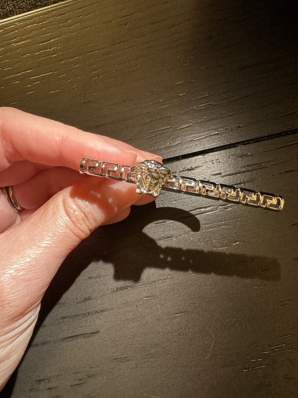 Versace Greca Silver Double Ring
