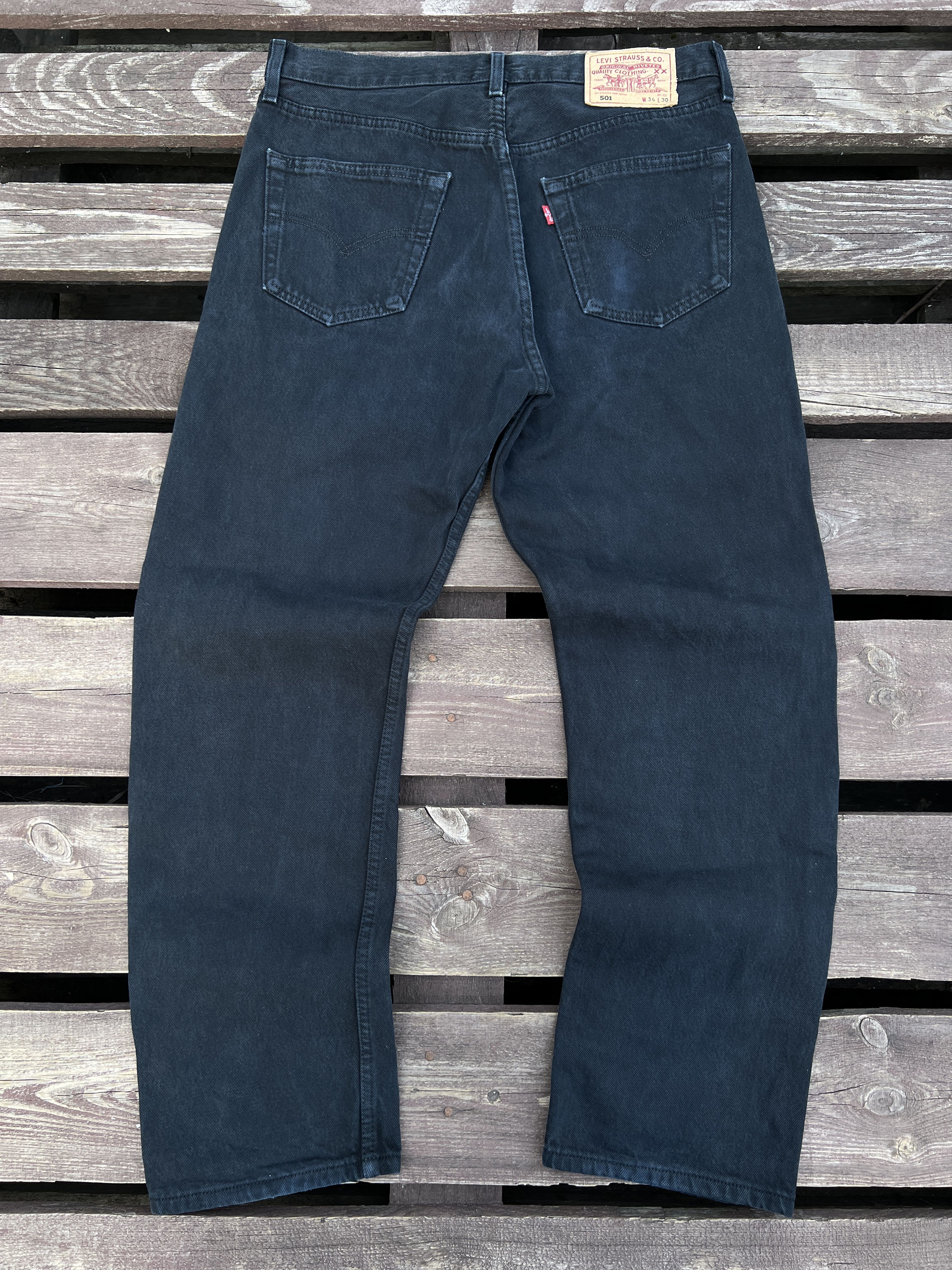 Levi's Vintage 90s Levis 501 Made in Hungary Black Denim Jeans Size US 34 / EU 50 - 1 Thumbnail