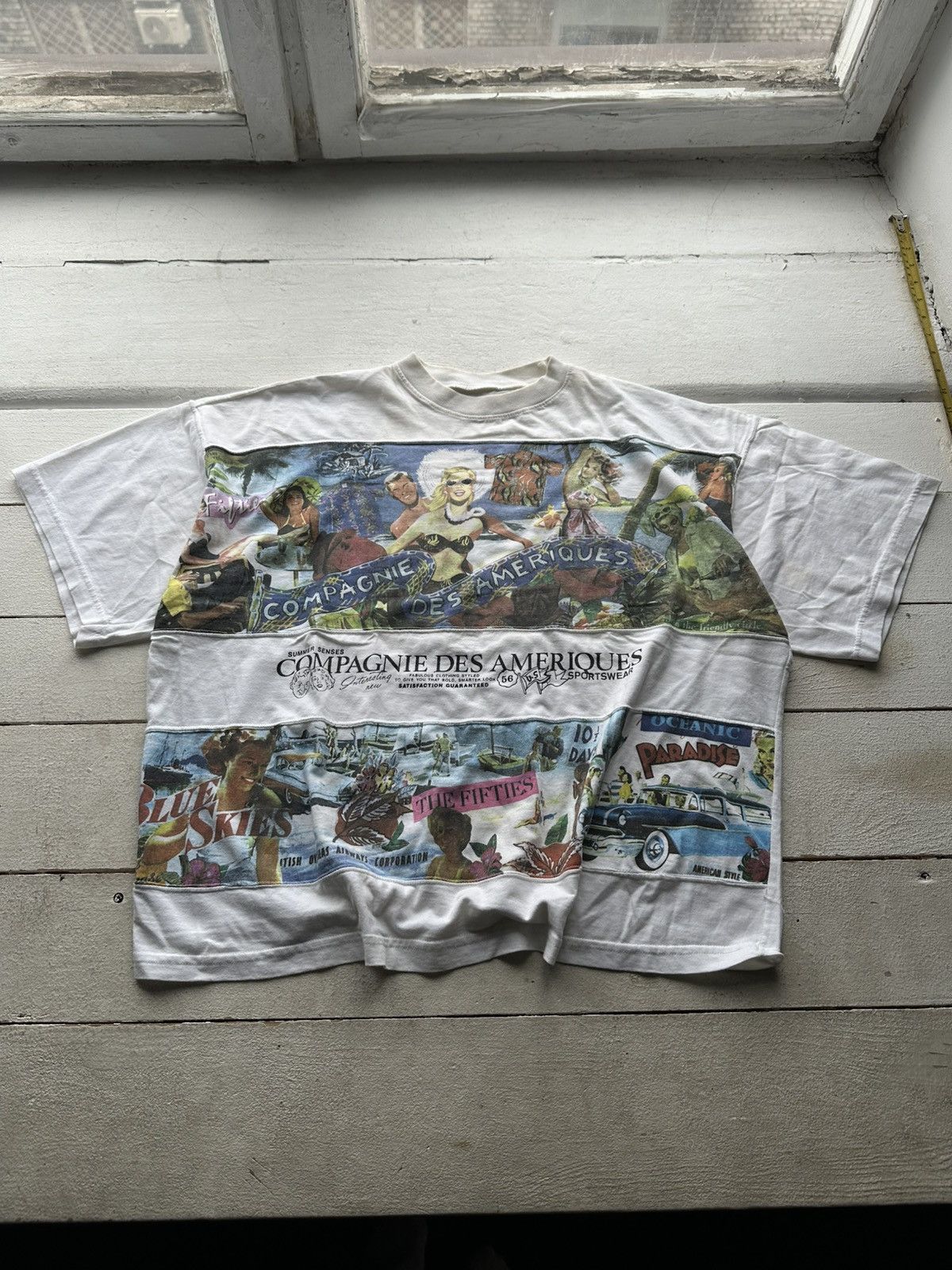 Vintage 🚨AMERICAN DREAM WHITE USA OVERPRINT T-SHIRT BIG LOGO Size US XL / EU 56 / 4 - 1 Thumbnail