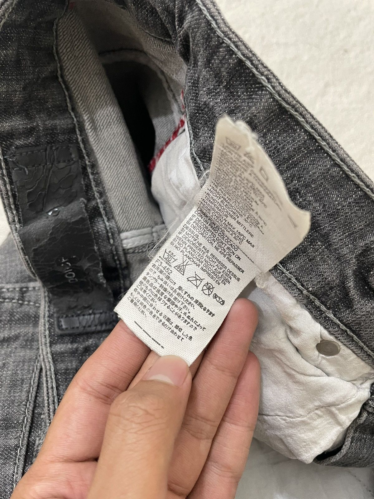 Japanese Brand 00s Dolce Gabbana Washed Grey Denim Distressed Y2K Japan Size US 29 - 8 Thumbnail