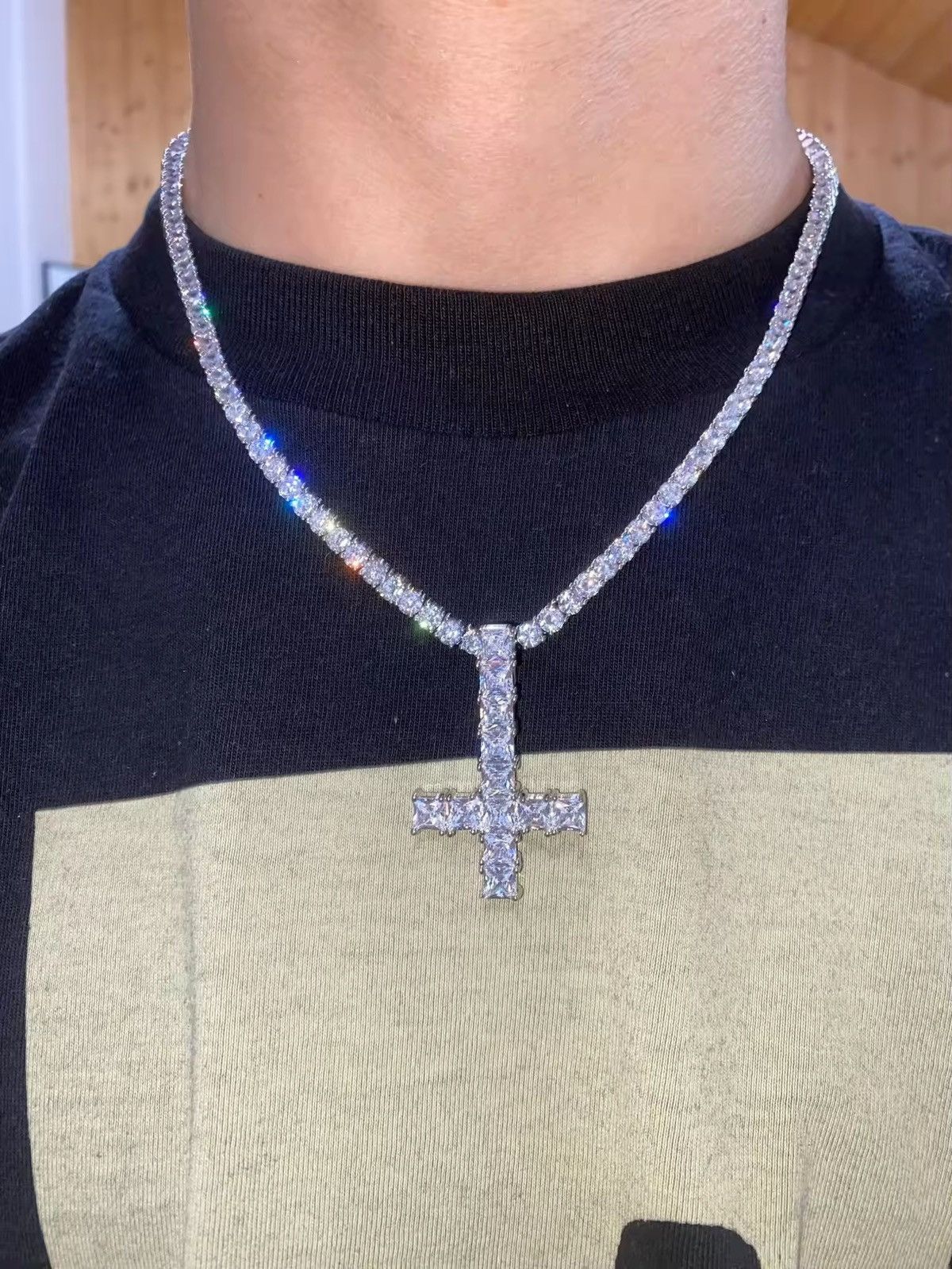 Other 50 cm Upside-down cross , shut 'em up necklace Size ONE SIZE - 6 Thumbnail
