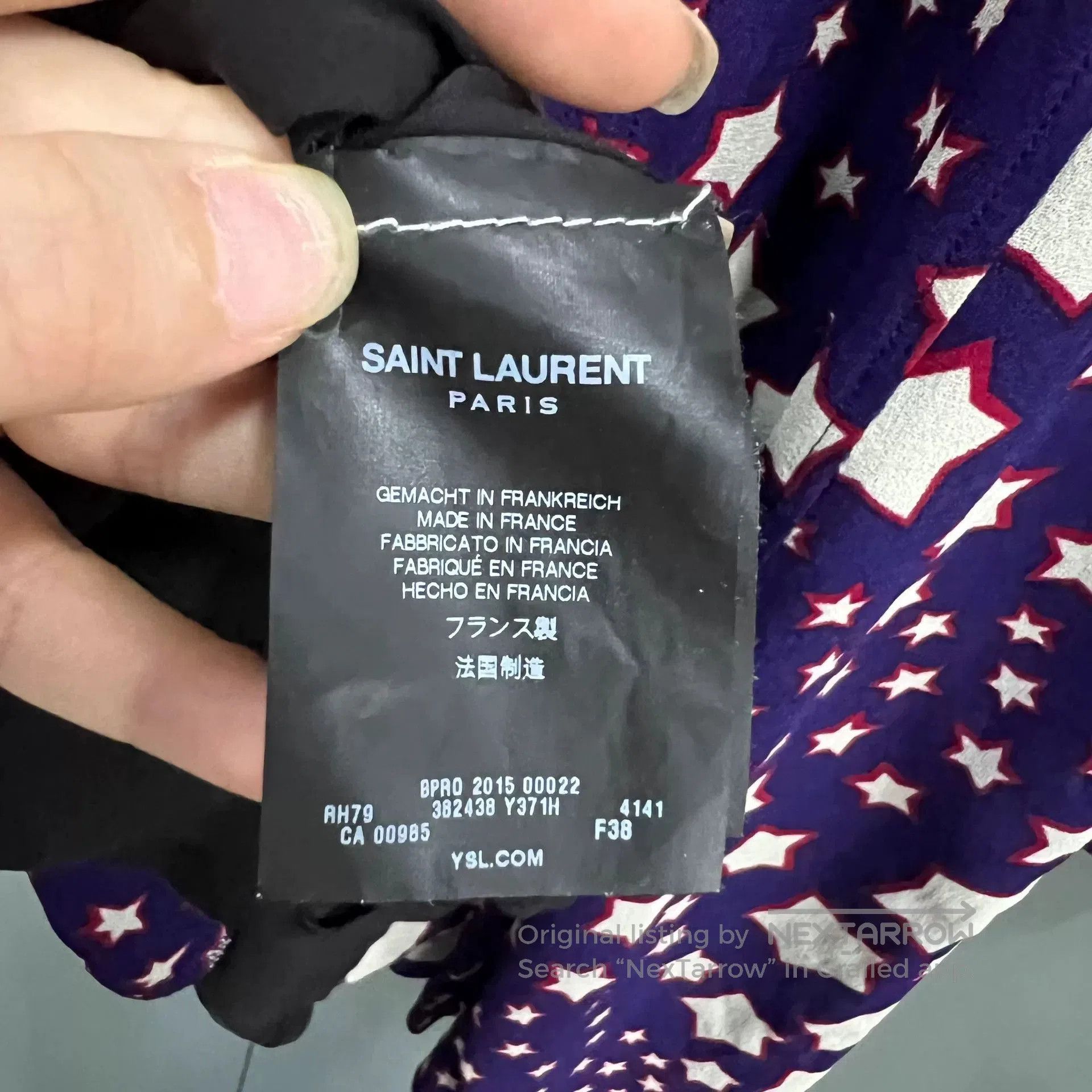Saint Laurent Paris Saint Laurent Star Print Dress in Purple. Size M / US 6-8 / IT 42-44 - 3 Thumbnail