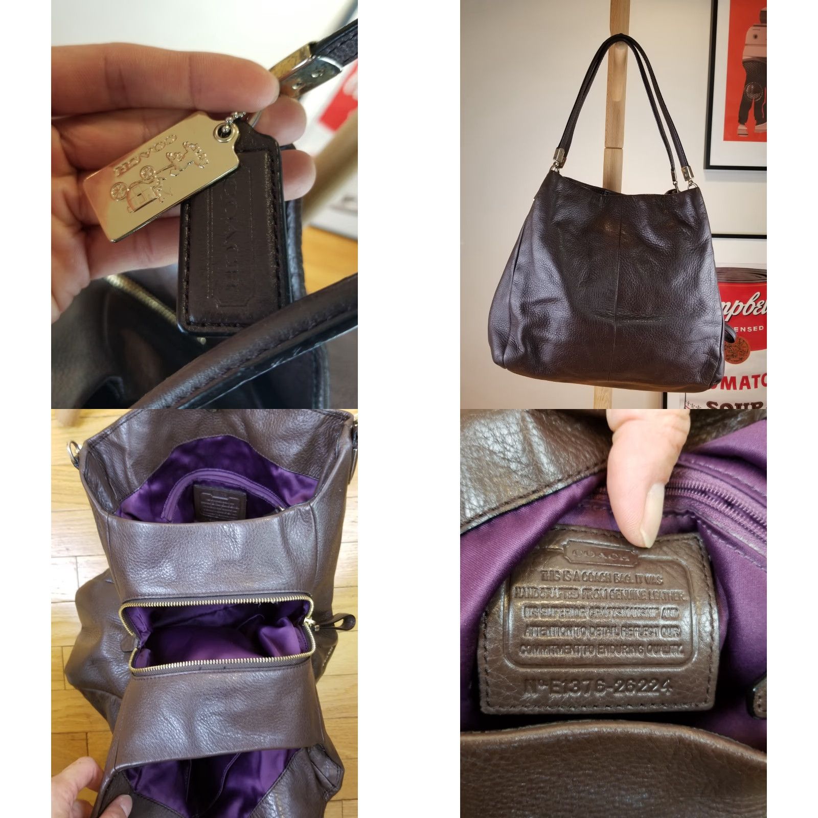 Coach VINTAGE COACH BROWN LEATHER SHOULDER HANDBAG CROSS BAG 26224 Ladies/Women Small Leather Zipper Lined Inner Pockets Y2K Classic Handbag Size ONE SIZE - 8 Thumbnail