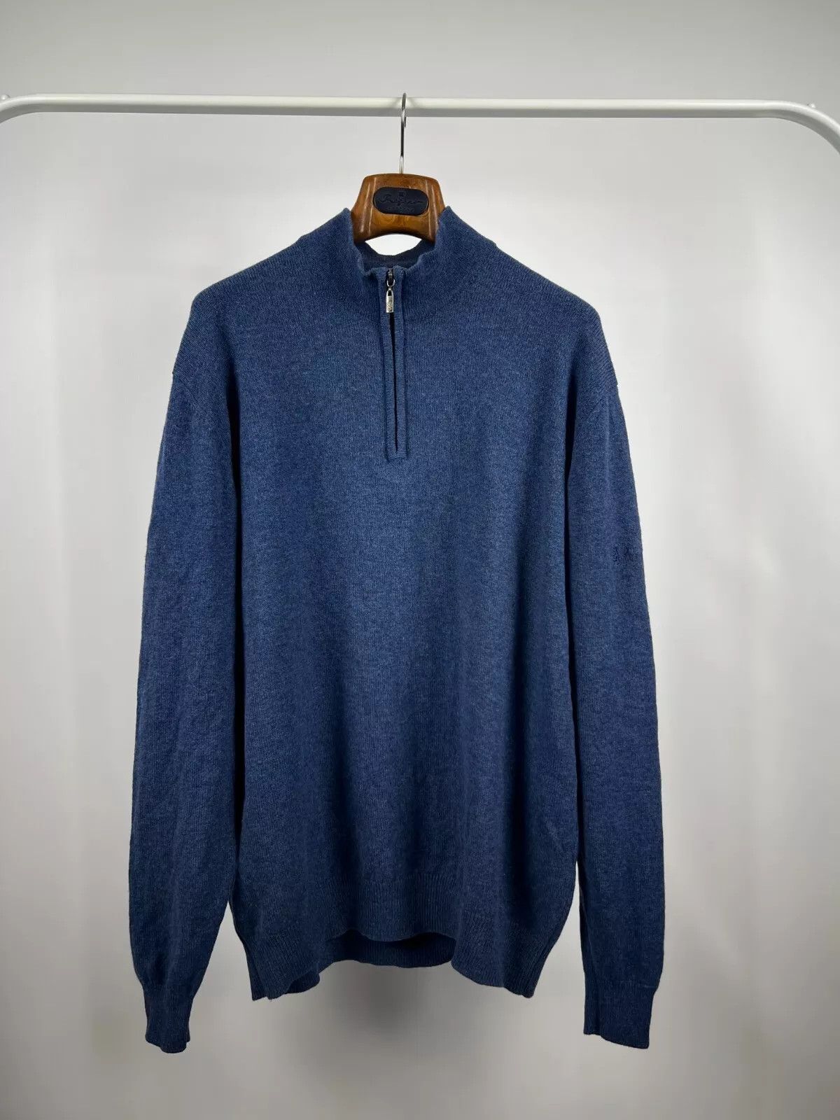 Pringle Of Scotland Pringle Of Scotland Golf Men's Navy Blue 1/4 Zip Sweater XXL Size US XXL / EU 58 / 5 - 1 Thumbnail