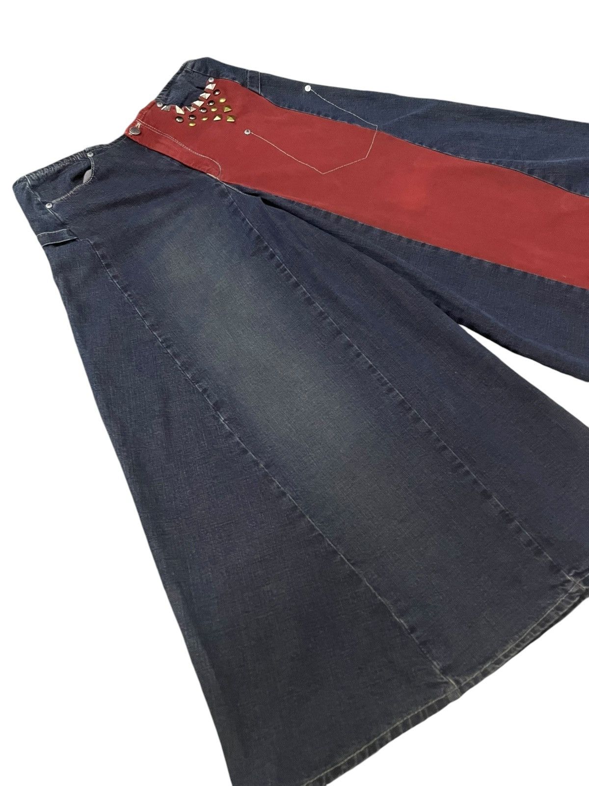 JNCO × Southpole × Wu-Tang Clan Los P’tites Bombes Super Wide Leg Studded Baggy Jorts Short Size US 30 / EU 46 - 3 Thumbnail