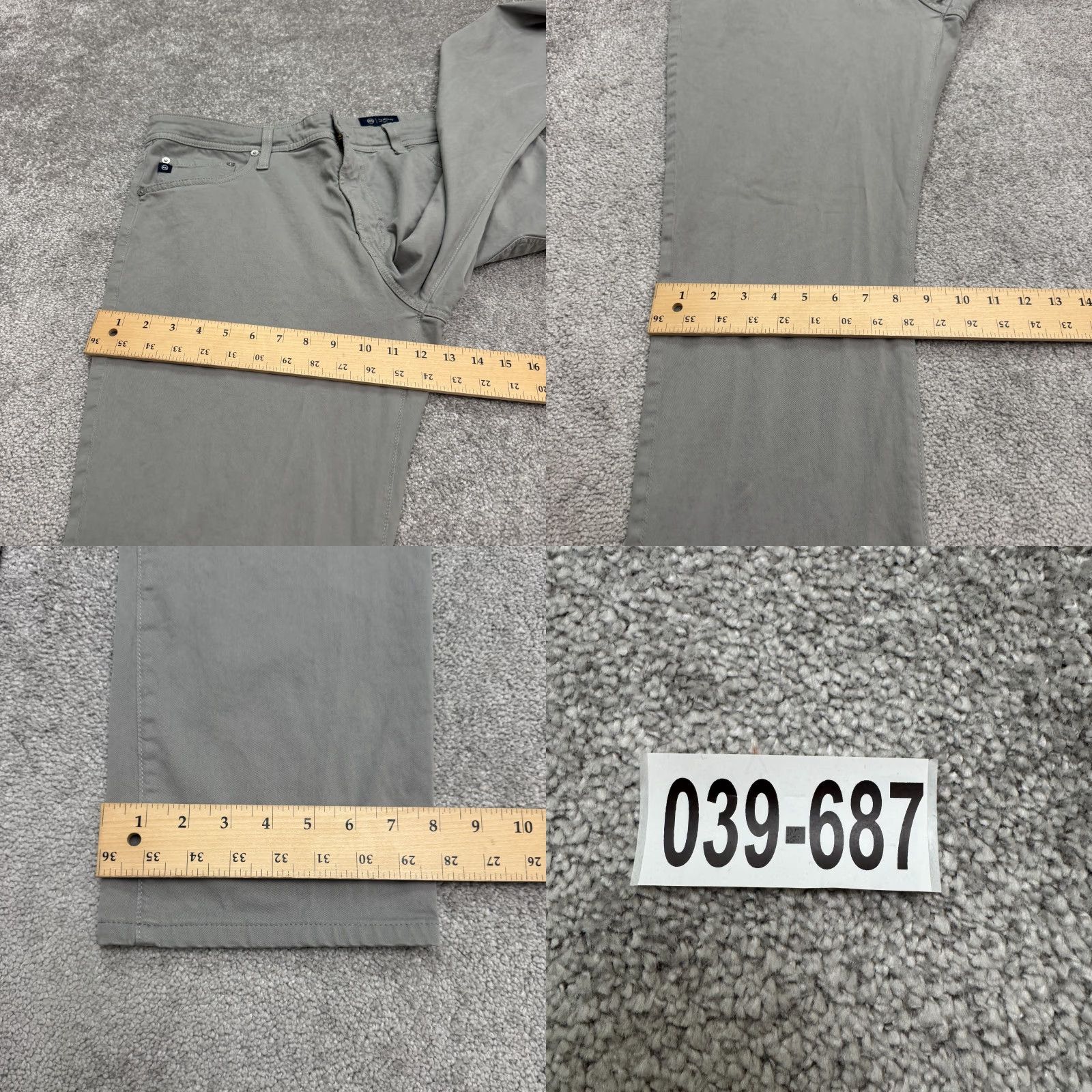 Vintage AG Adriano Goldschmied The Everett Slim Straight Chino Pants Mens 36x34 Gray Size US 36 / EU 52 - 10 Thumbnail
