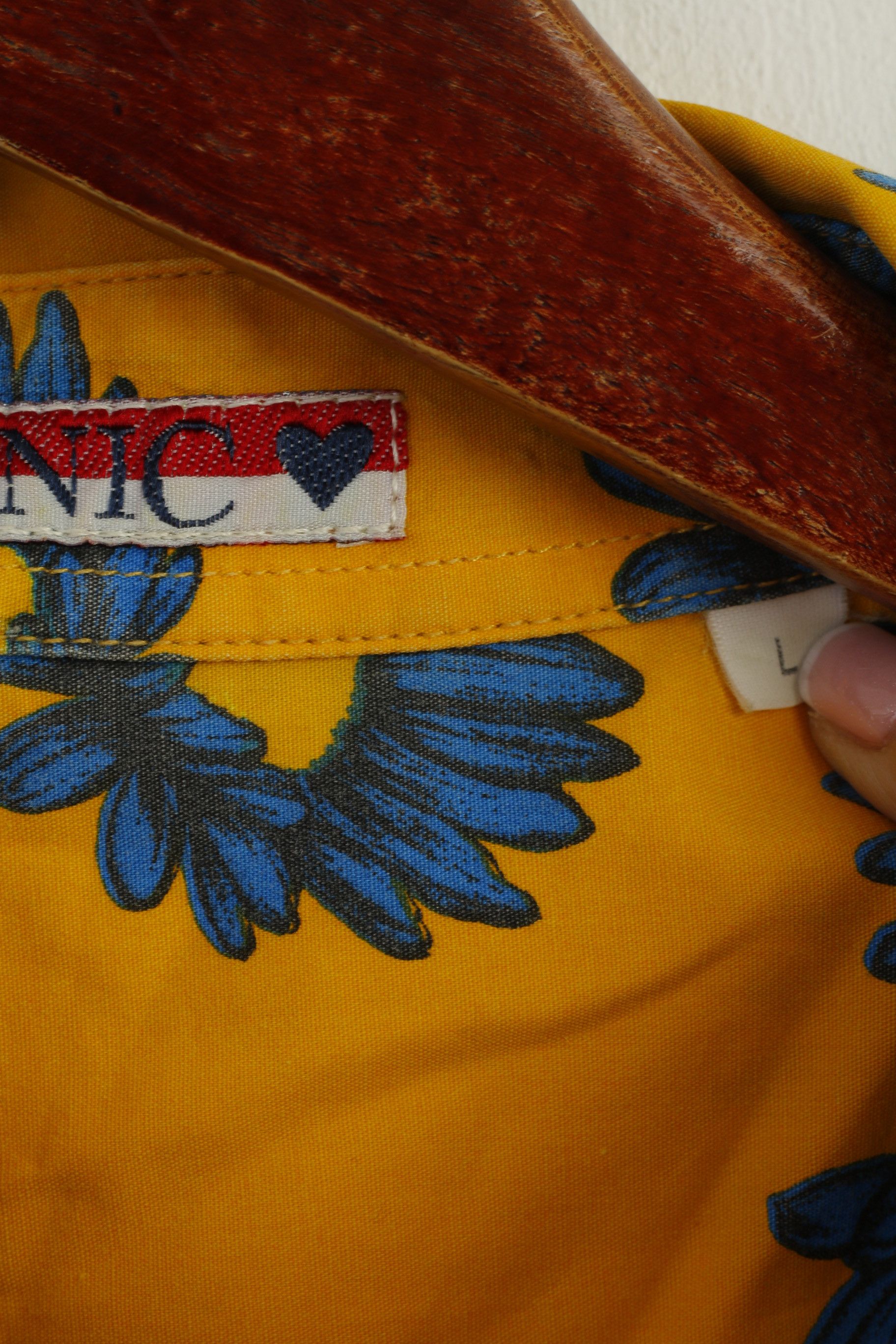 Vintage ETNIC Men L Casual Shirt Yellow Sunflowers 8398 Size US L / EU 52-54 / 3 - 4 Thumbnail