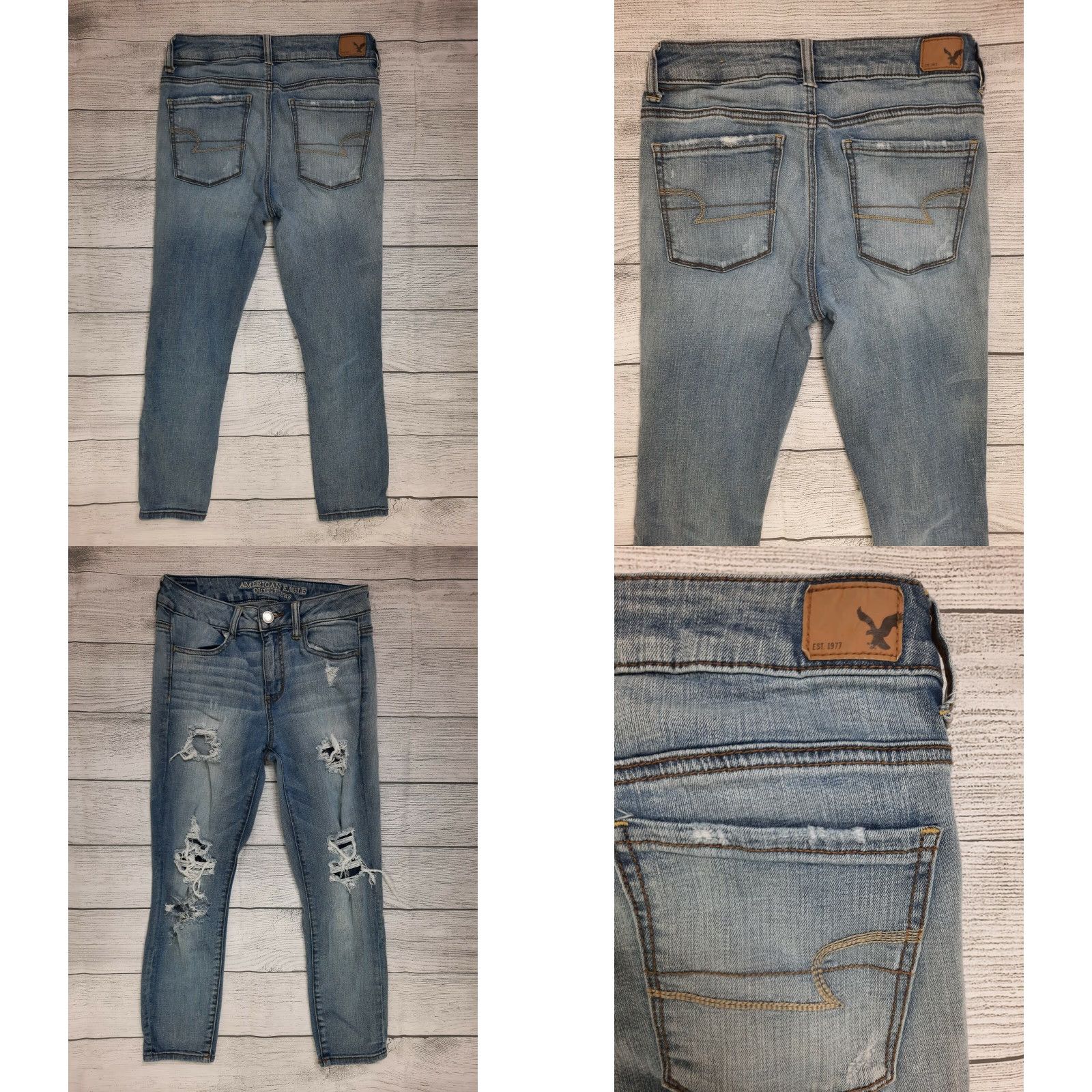 American Eagle Outfitters VINTAGE? No — American Eagle Outfitters Women's Jegging Crop Jeans Blue 5-Pocket Stretch High Rise Slim Size 4 Reg M4J Women Size 27" / US 4 / IT 40 - 8 Thumbnail