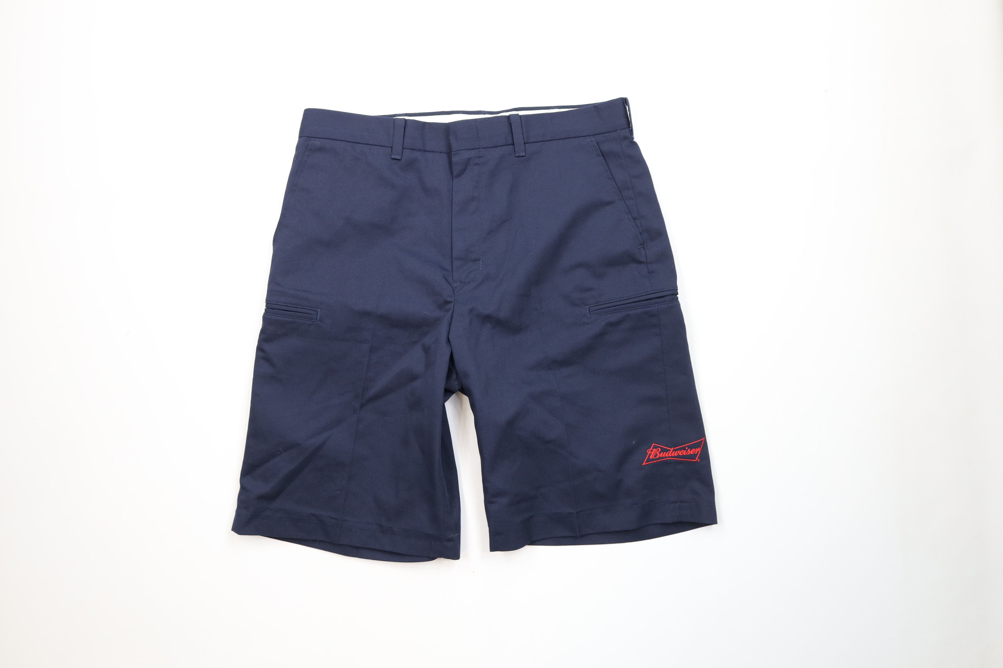 Vintage Vintage 90s Anheuser Busch Budweiser Beer Work Shorts Blue Size US 34 / EU 50 - 1 Thumbnail