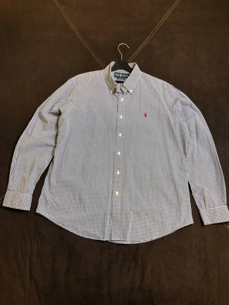 Polo Ralph Lauren Vintage 90s Polo Ralph Lauren Check Embroidered Shirt Blue Size US XL / EU 56 / 4 - 1 Thumbnail