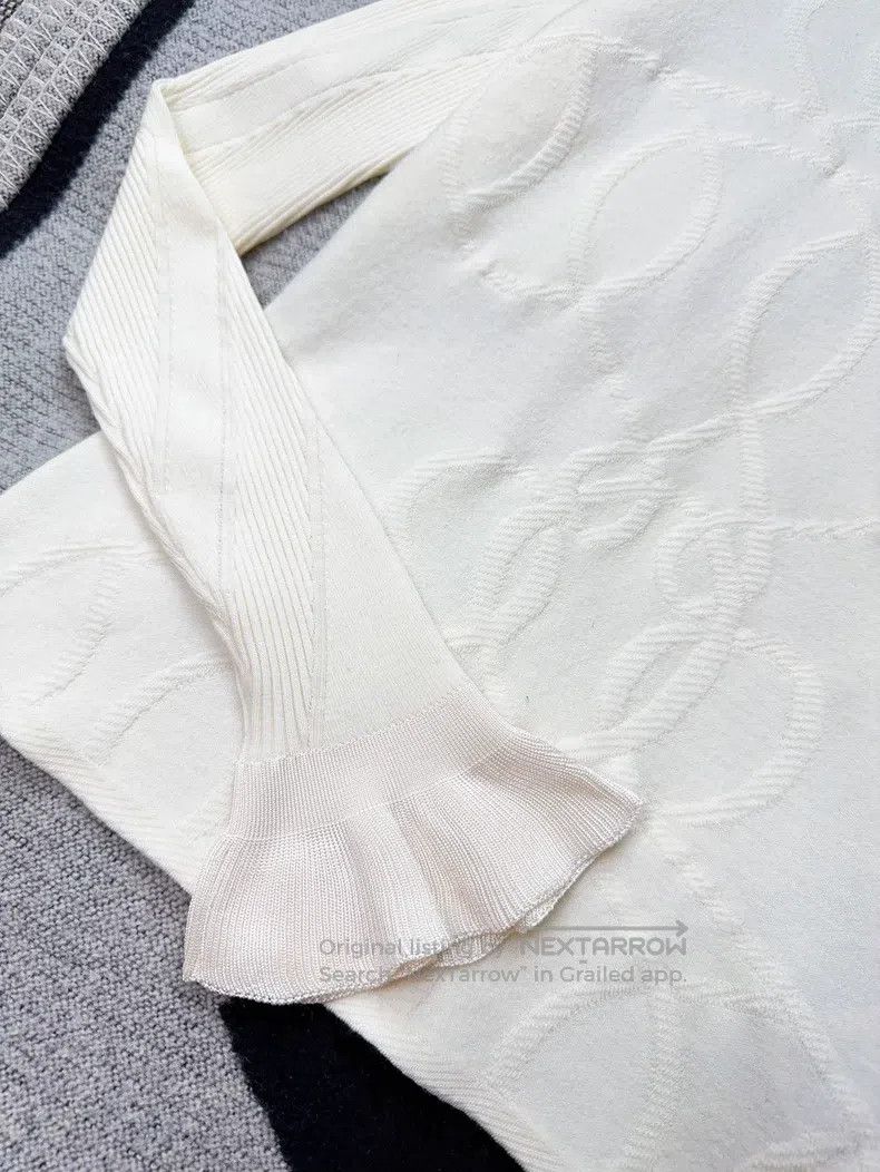 Hermes Hermes Muted Yellow Color Pattern Jacquard Flared Sleeve K Size XS / US 0-2 / IT 36-38 - 8 Thumbnail