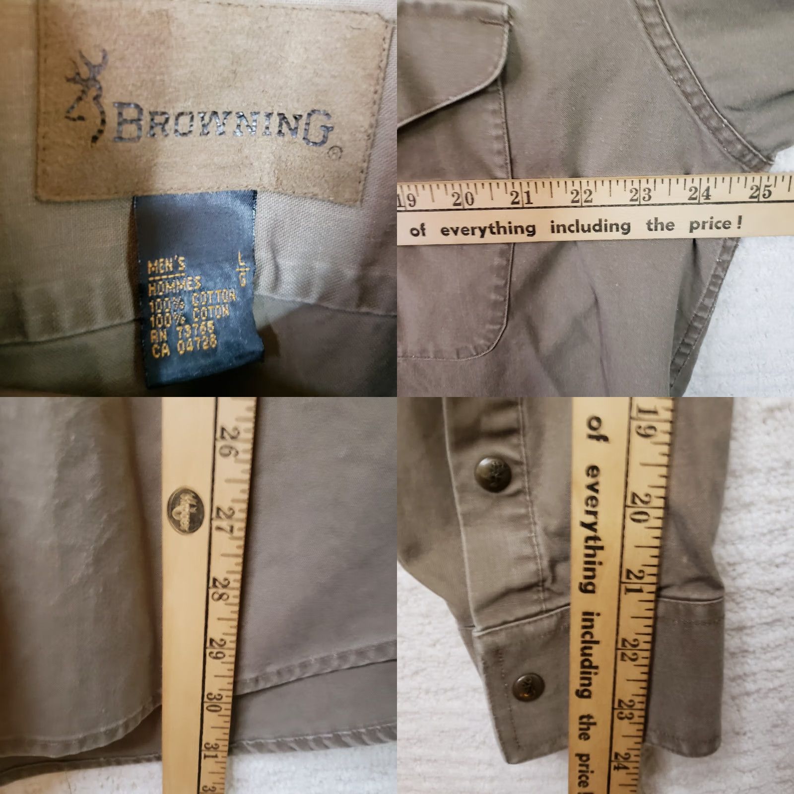 Vintage Browning Super Naturals Men L Brown Long Sleeve Snap Button Shirt 100% Cotton Size US L / EU 52-54 / 3 - 10 Thumbnail