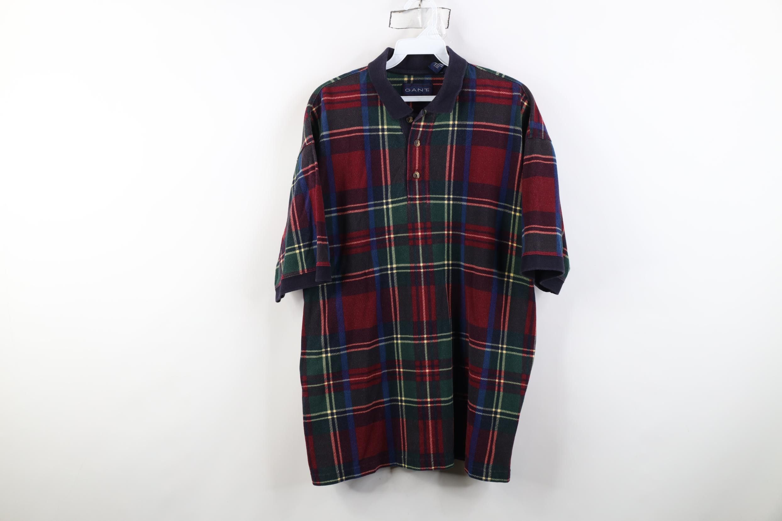 Vintage Vintage 90s Streetwear Plaid Collared Golf Polo Shirt Cotton Size US L / EU 52-54 / 3 - 1 Thumbnail