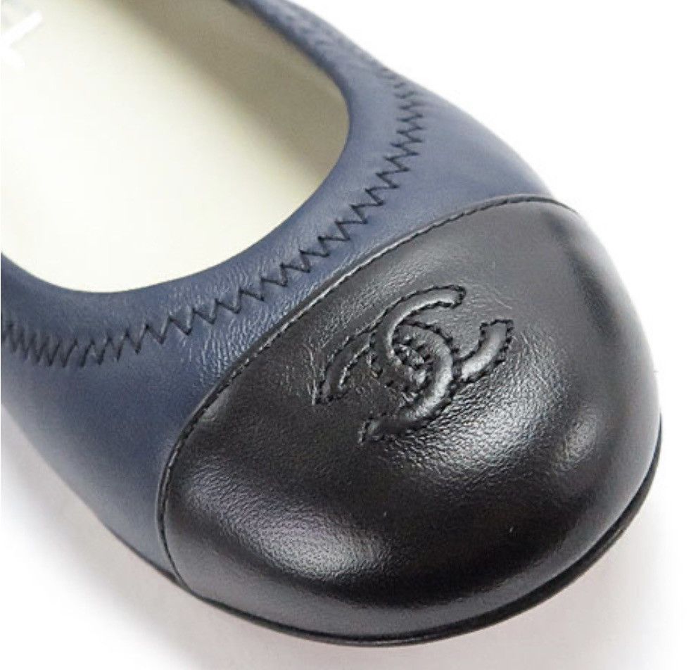 Chanel CHANEL Lambskin Cap Toe CC Ballerina Size US 8 / IT 38 - 3 Thumbnail