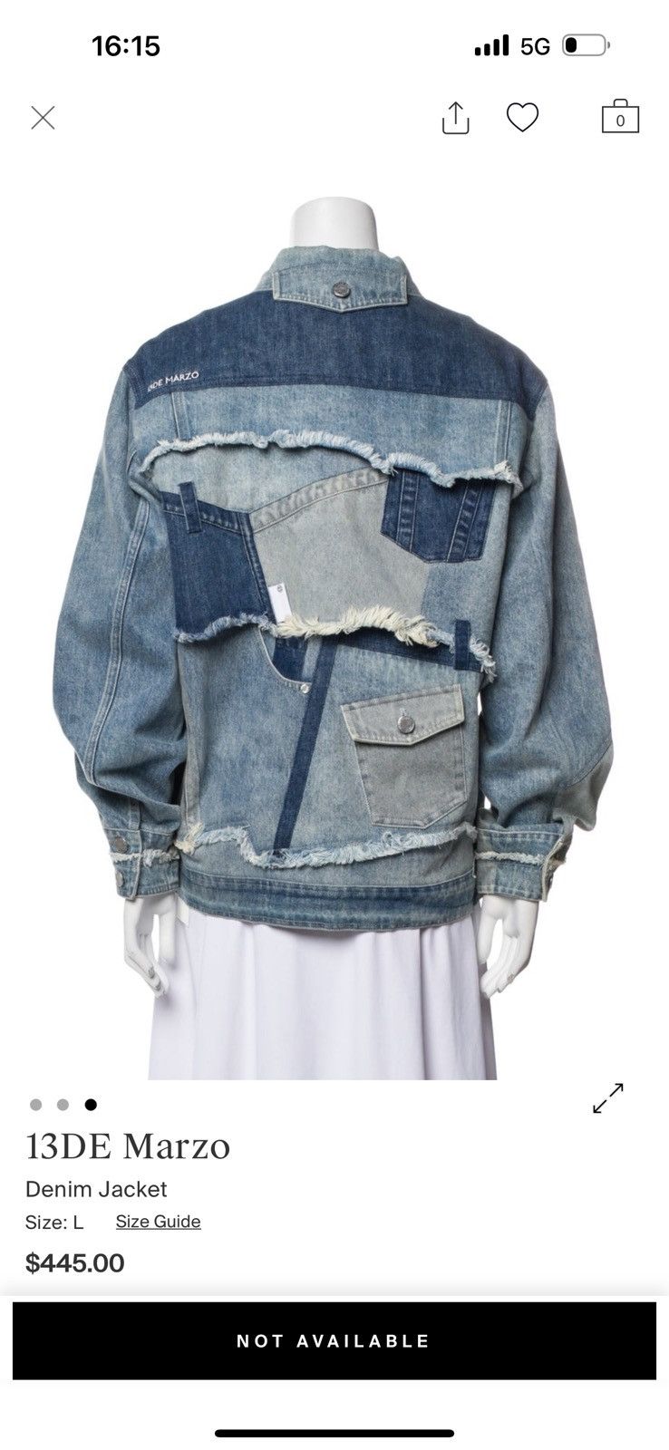 13DE MARZO 13De Marzo Denim Jacket Size L / US 10 / IT 46 - 3 Thumbnail