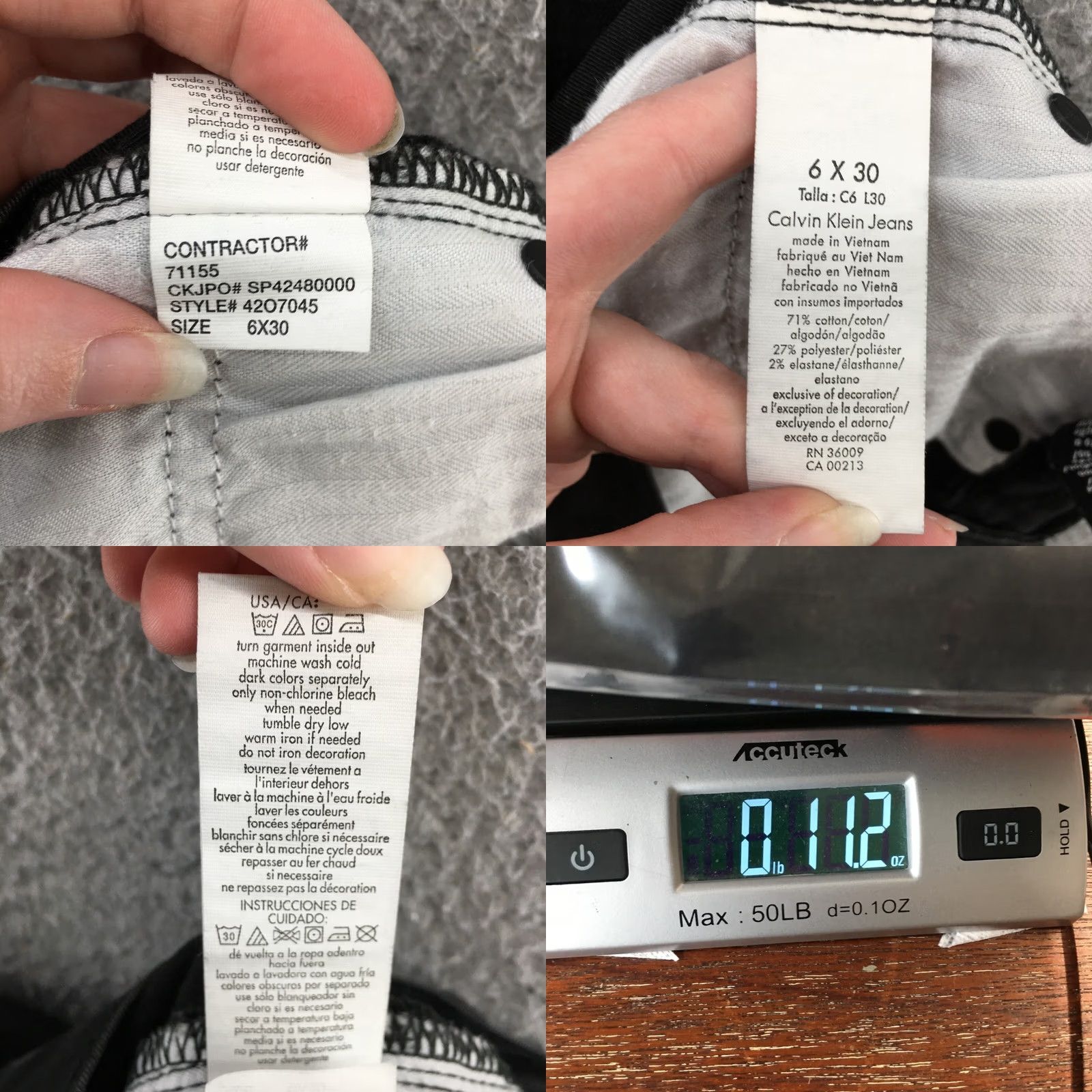 Calvin Klein Calvin Klein Ultimate Skinny Jeans Womens 6x30 Black Cotton Blend Denim Stretch Pockets Slim Modern Classic Size 28" / US 6 / IT 42 - 11 Thumbnail
