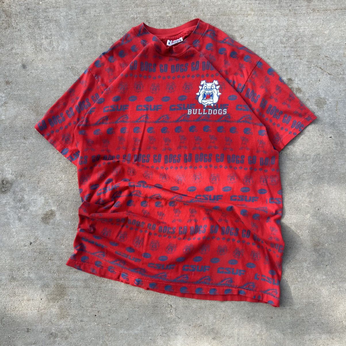 Band Tees × Hanes × Vintage Vintage Bulldogs AOP Shirt Size US L / EU 52-54 / 3 - 1 Thumbnail