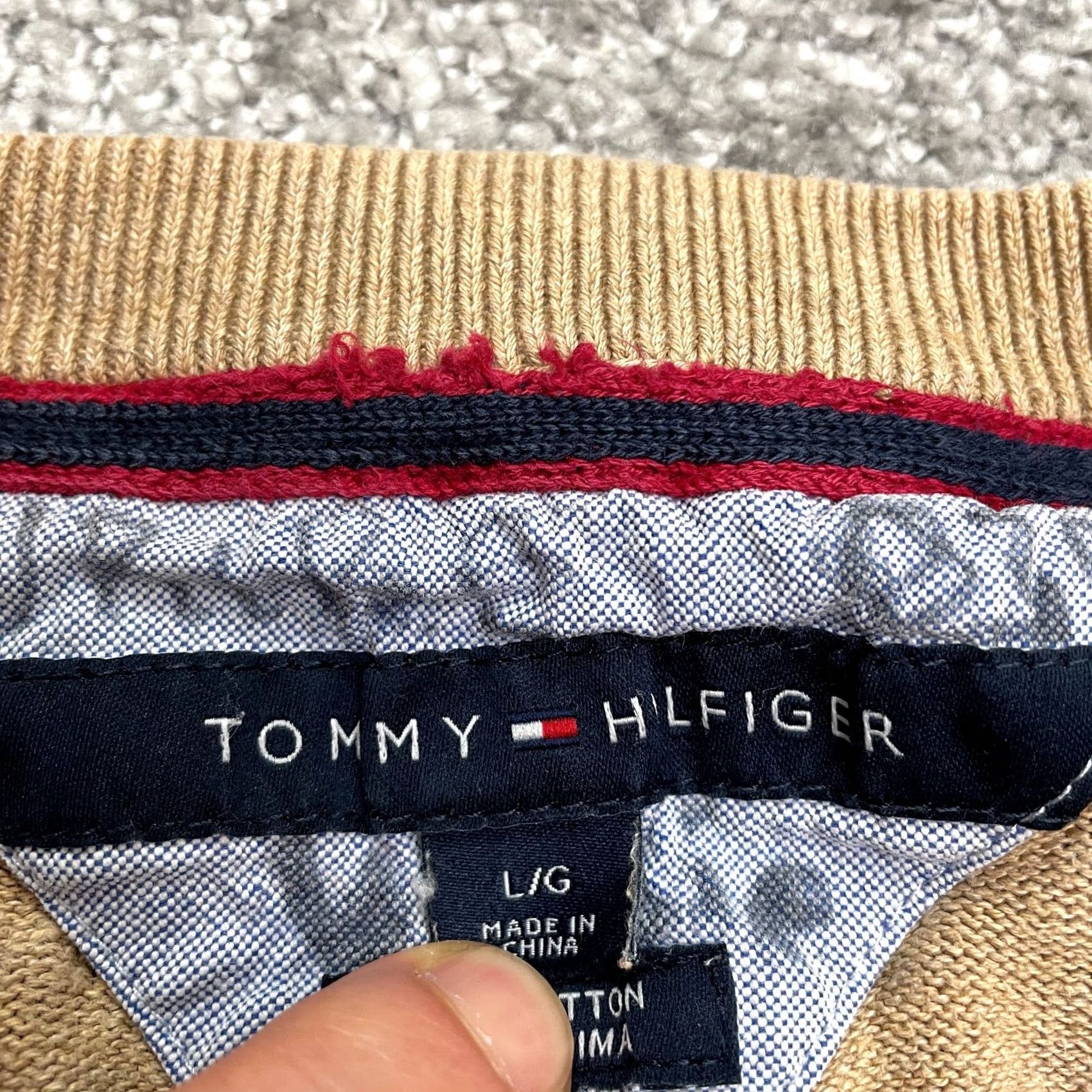 Tommy Hilfiger Tommy Hilfiger Sweater Pullover Men Large Brown V-Neck Classic Pima Cotton Short Size US L / EU 52-54 / 3 - 7 Thumbnail