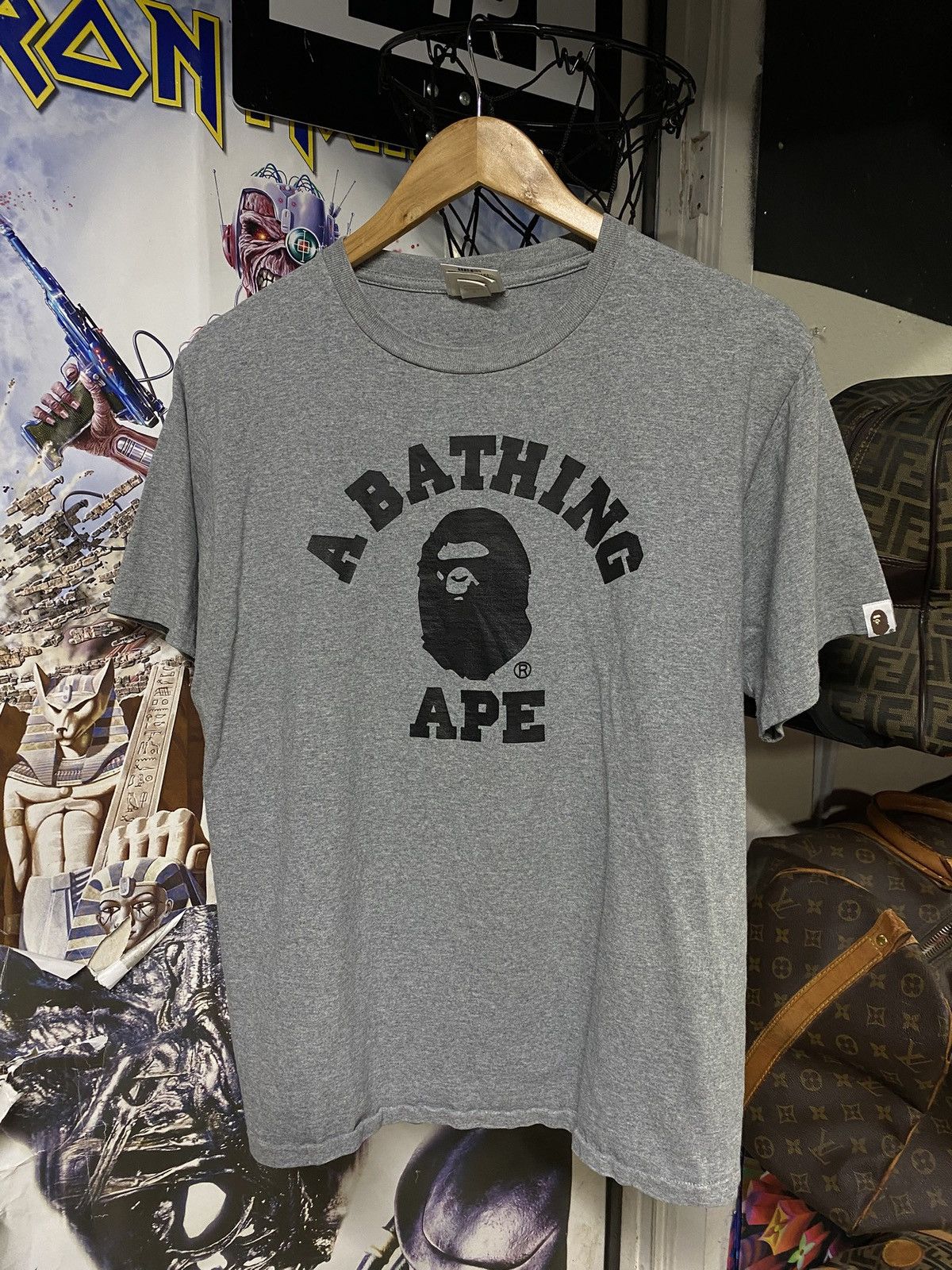 Bape A Bathing Ape Grey Bape College T-Shirt Size Fits Medium Size US M / EU 48-50 / 2 - 1 Thumbnail